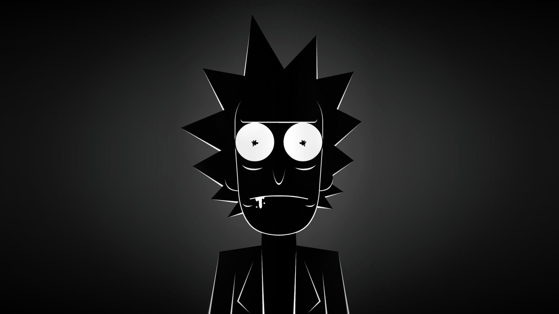 Wallpaper cartoon, minimalism, silhouette, Sanchez, Rick, Rick and Morty, Rick and Morty, Rick Sanchez for mobile and desktop, section минимализм, resolution 1920x1080