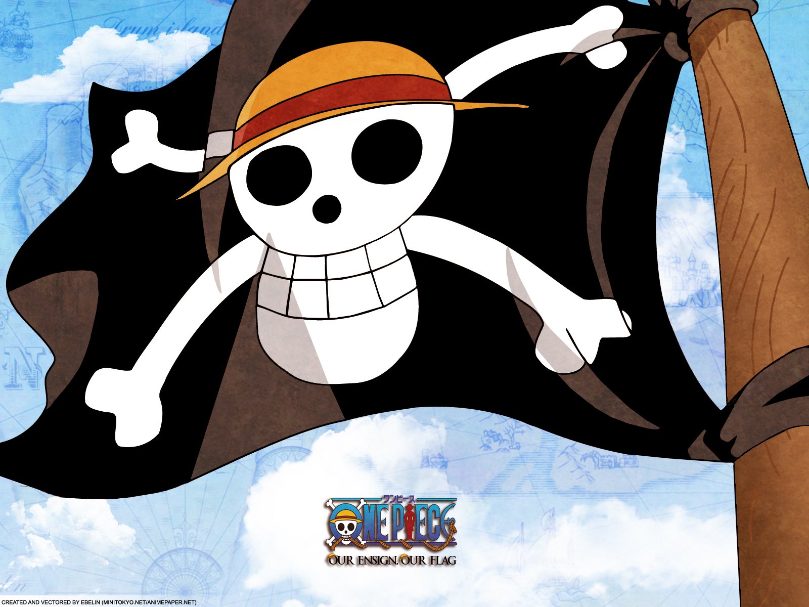 One Piece HD Wallpaper: Straw Hat Pirates Flag