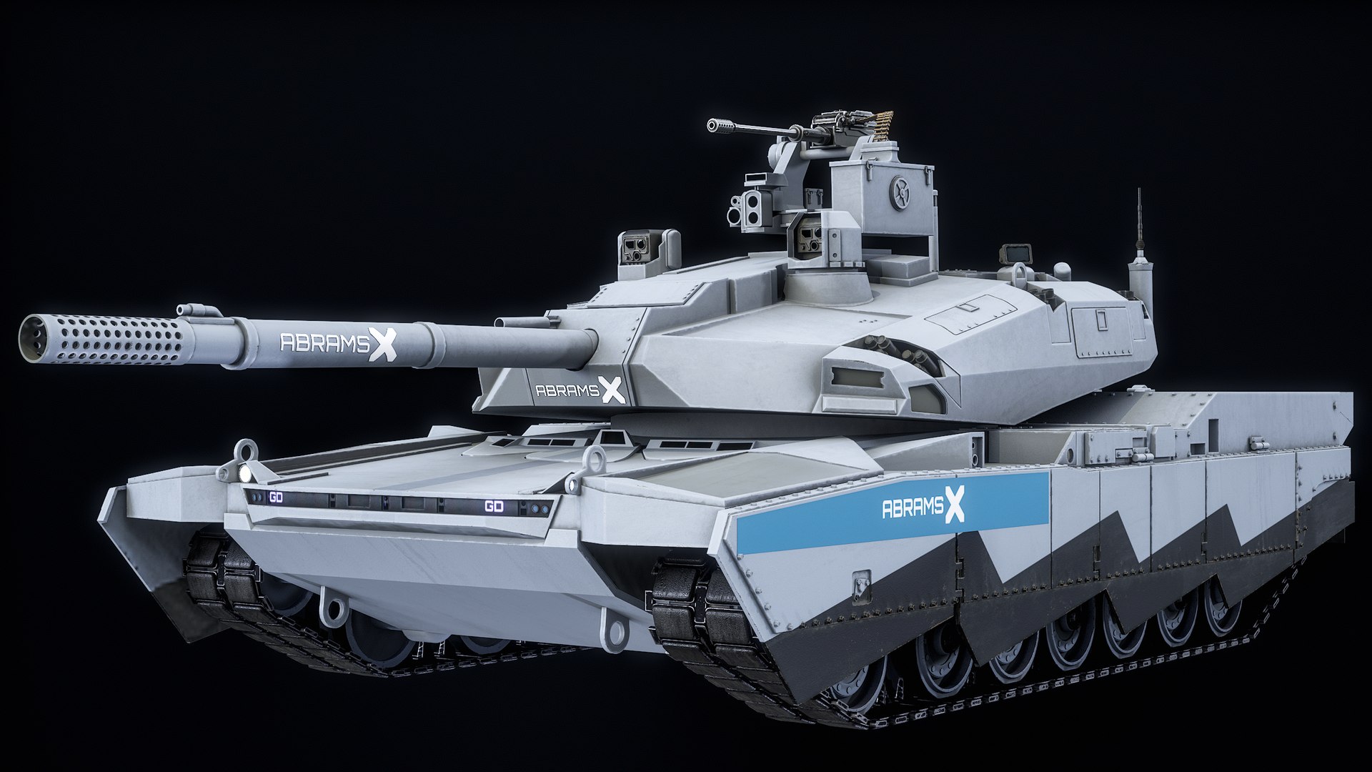 Abrams X US Main Battle Tank Grey Camouflage PBR 3D Model
