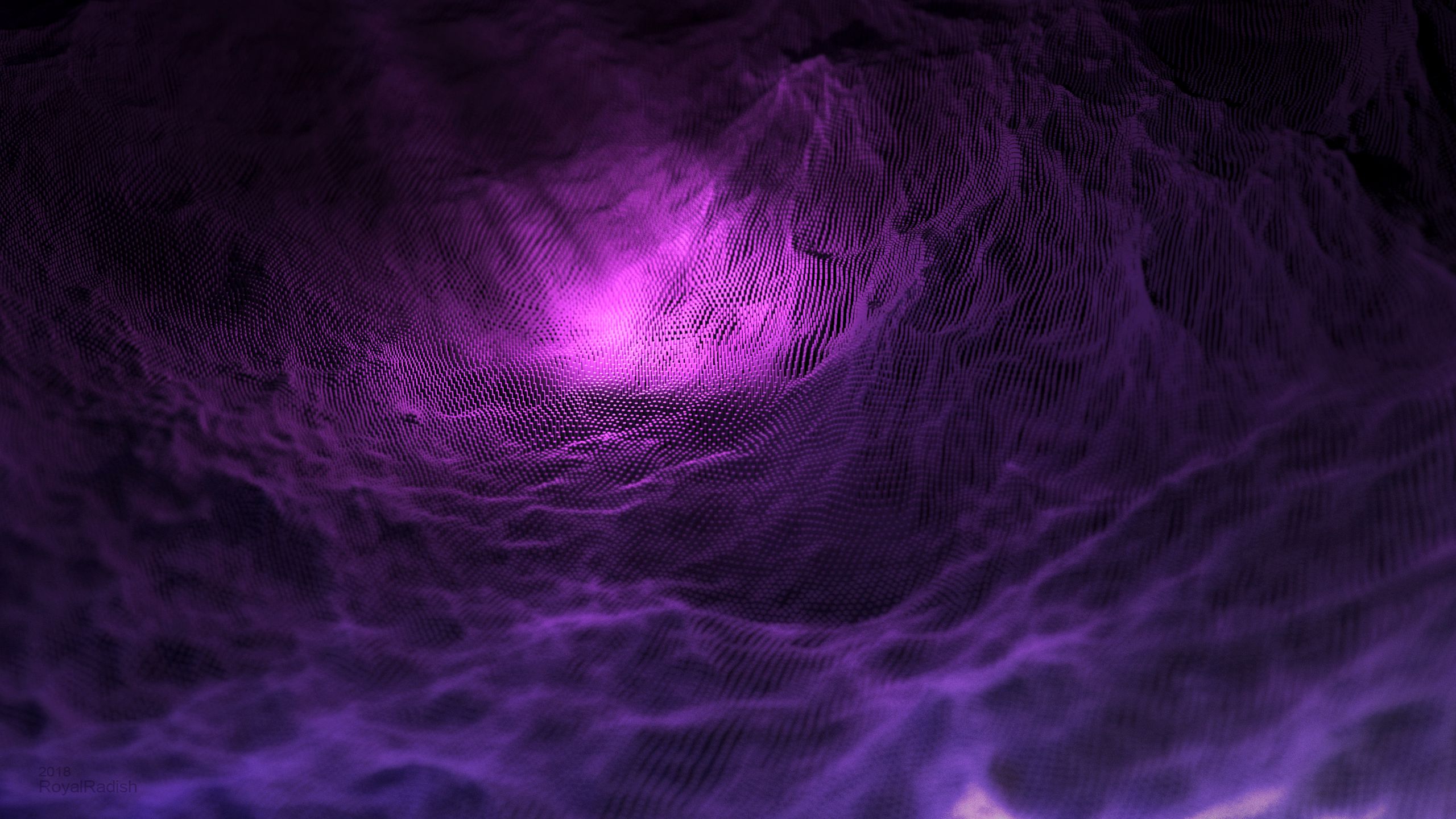 Download wallpaper 2560x1440 relief, surface, texture, 3D, purple widescreen 16:9 HD background