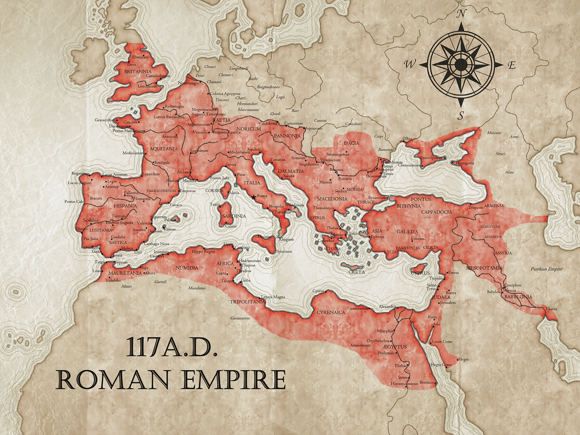 Map I made of the Roman Empire at its peak