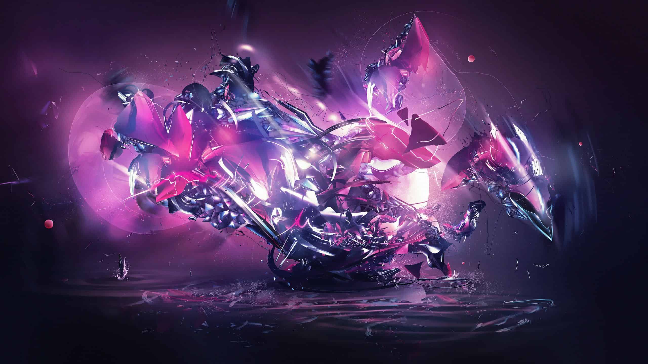 Futuristic Abstract Purple 1440p Wallpaper