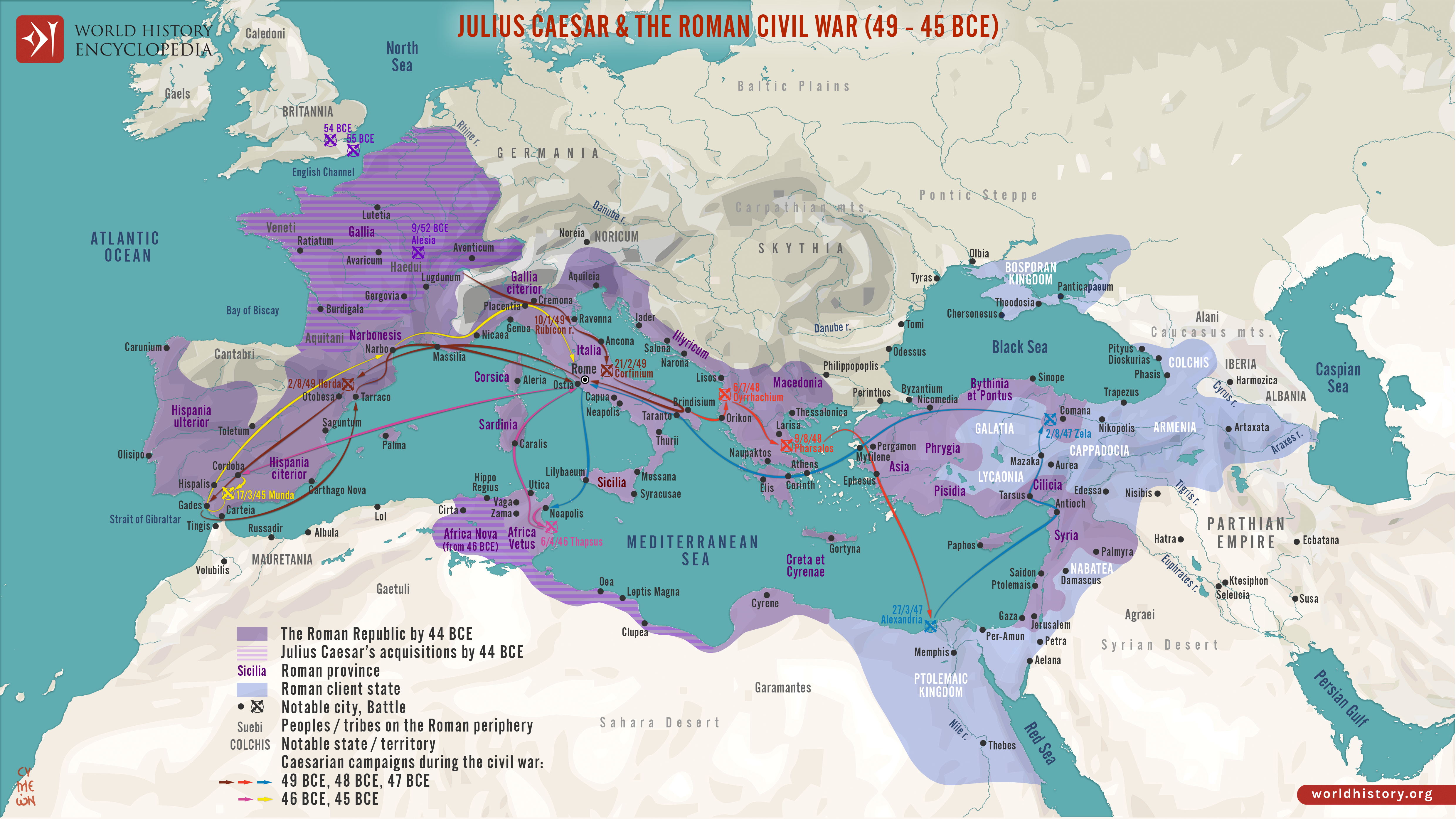 The Roman Empire in 10 Maps History Encyclopedia