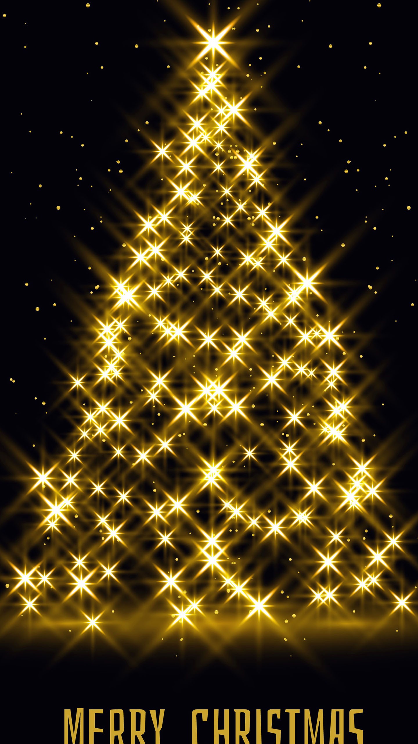 Merry Christmas Lights Tree Black Background 4K 5K HD Christmas Wallpaper
