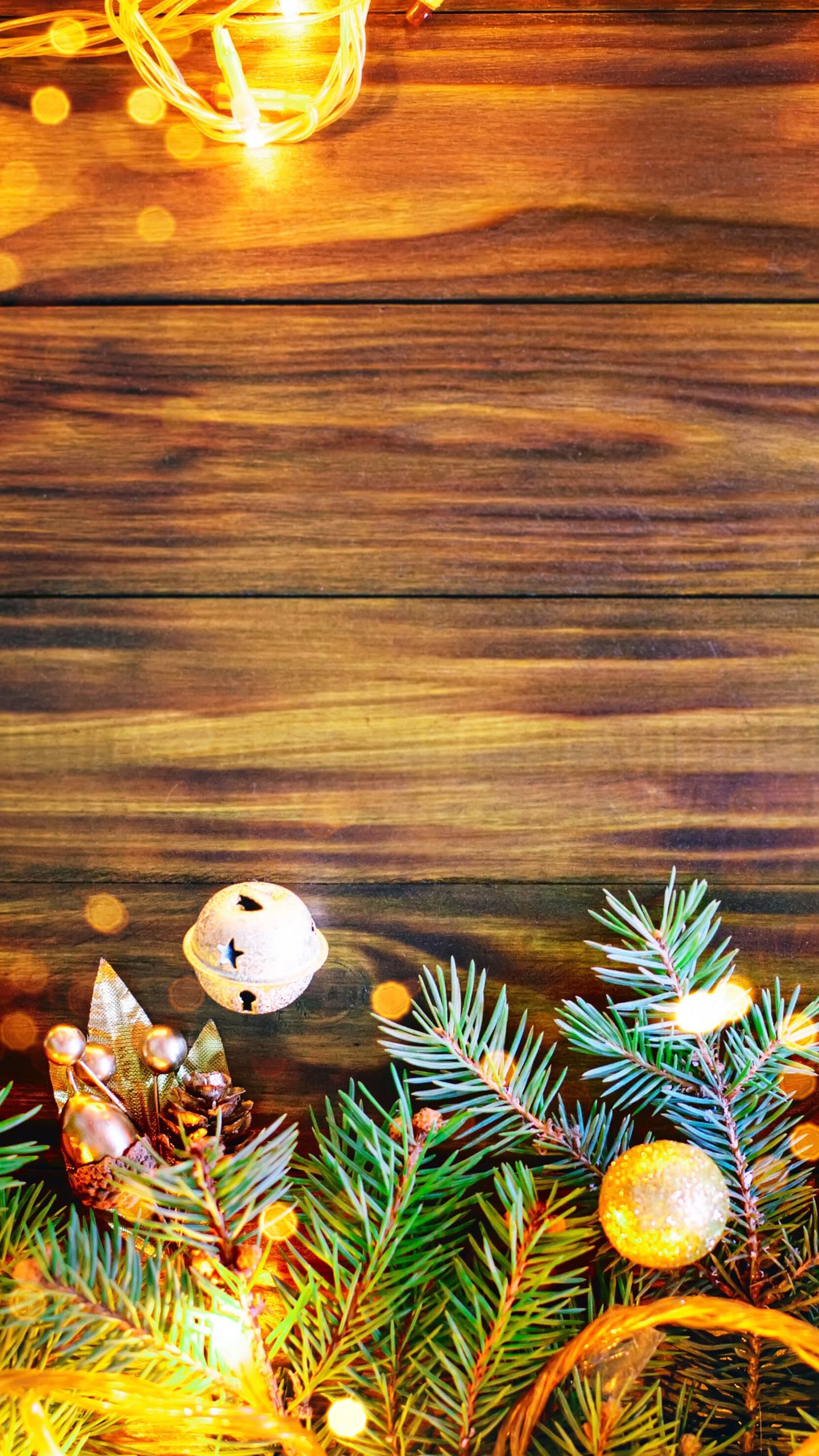 Christmas Decoration Lights Balls Tree Leaves 4K 5K HD Christmas Wallpaper