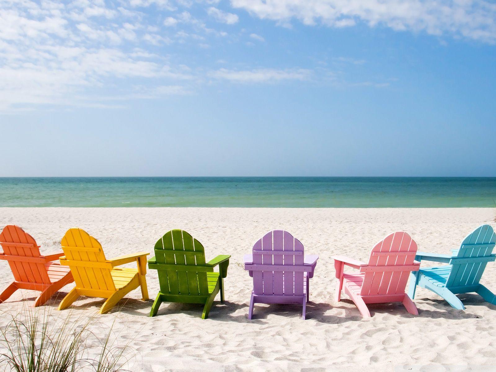 Beach Chairs HD desktop wallpaper, Widescreen, High Definition