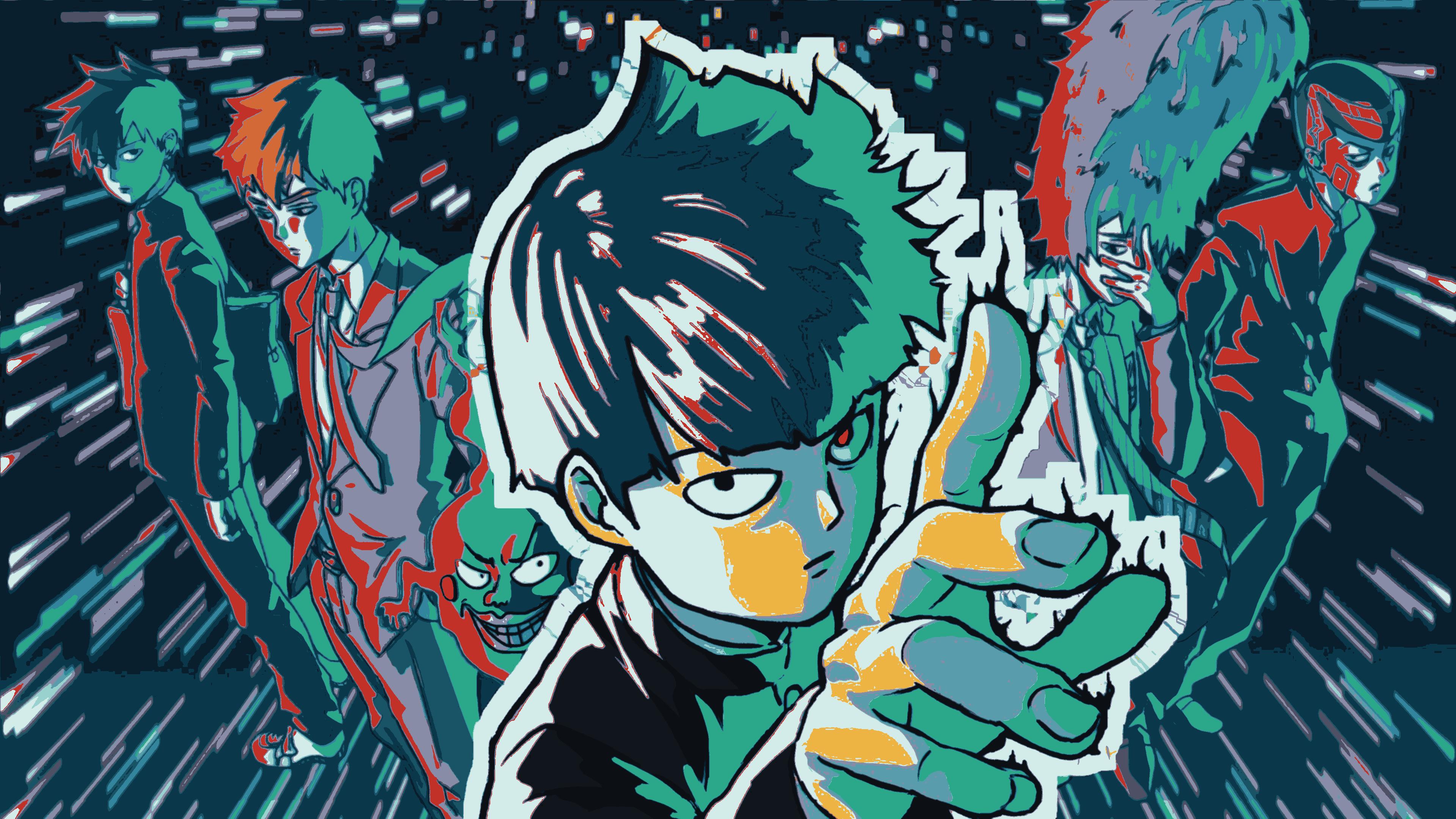 GOTHAM Mob Psycho 100 Characters (3840x2160) 4K Wallpaper With ImageGoNord