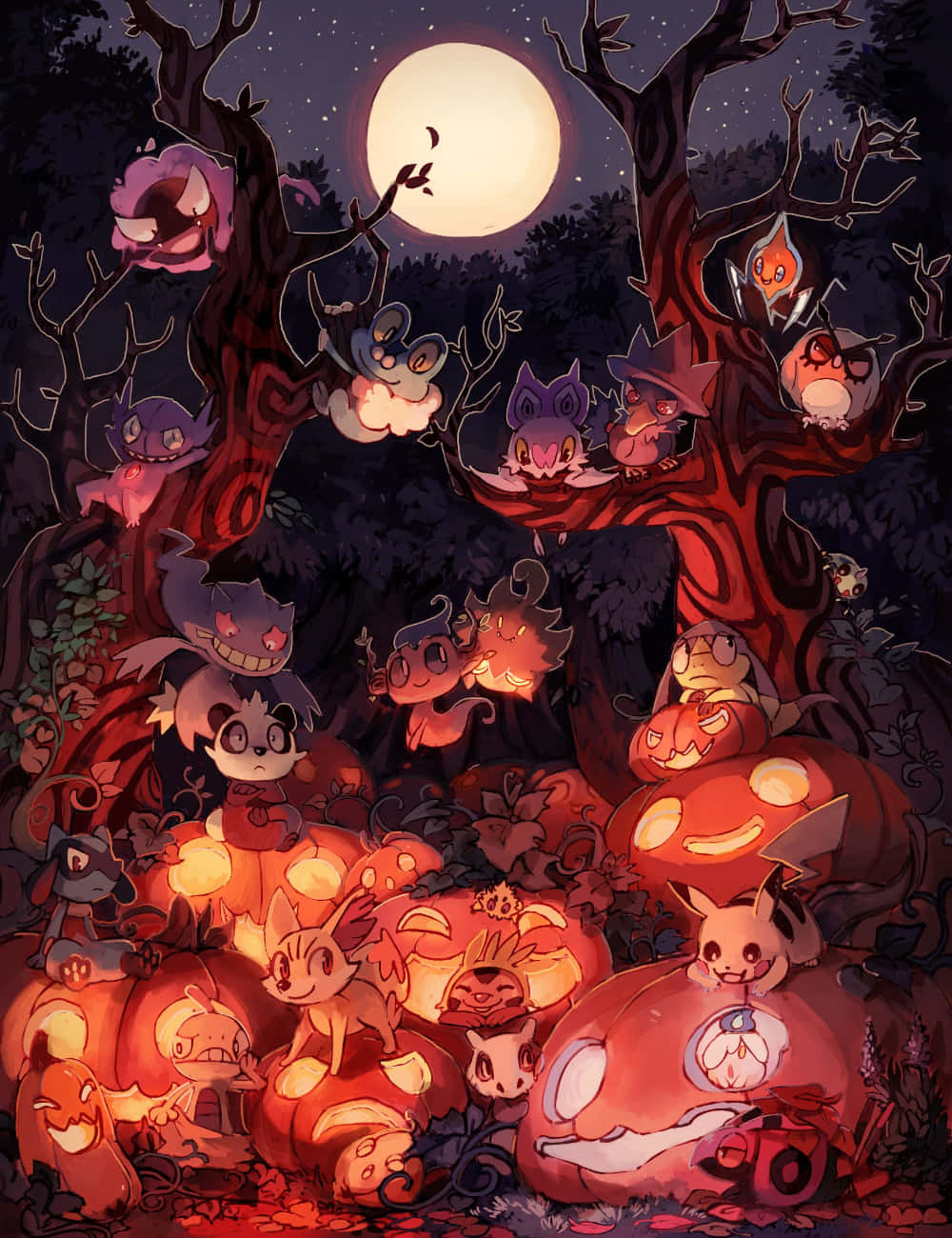 Download Pokemon Halloween Night Wallpaper