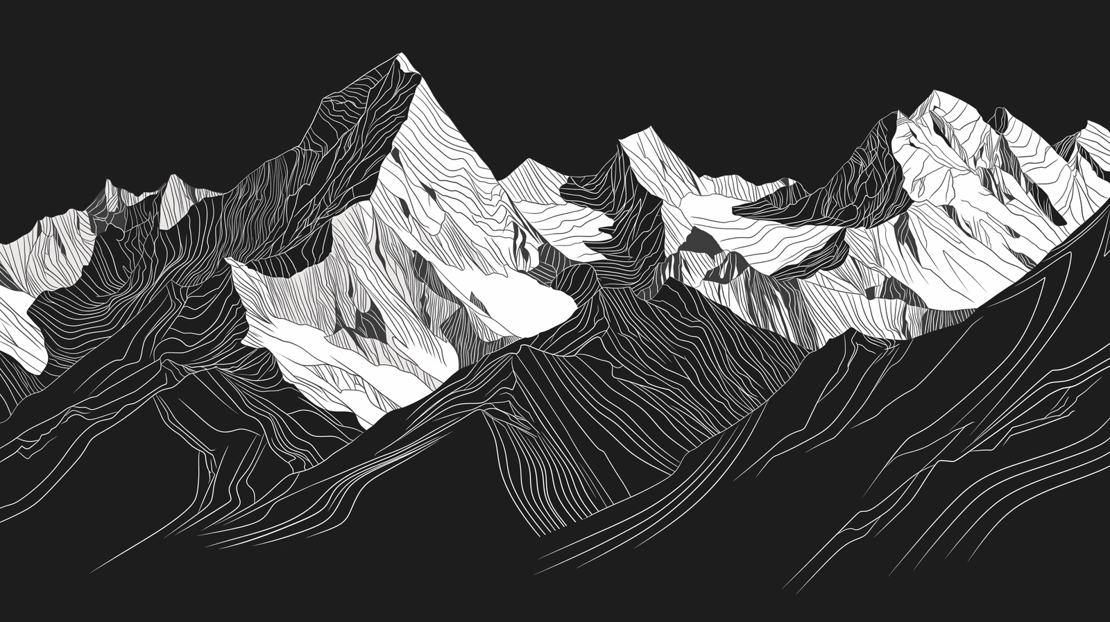 Mountain Wallpaper. Black and White Graphic