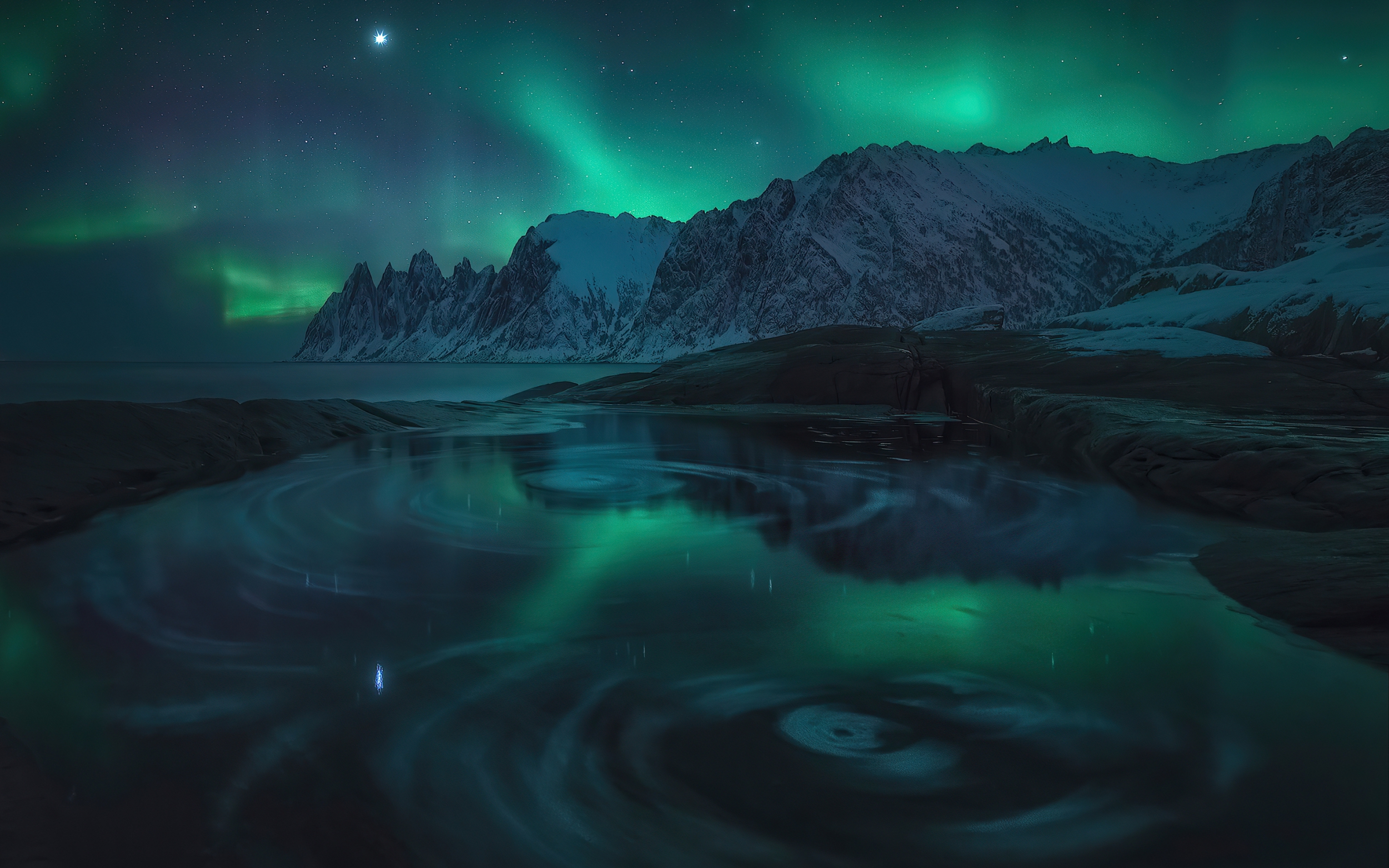 Aurora Borealis Green Dark