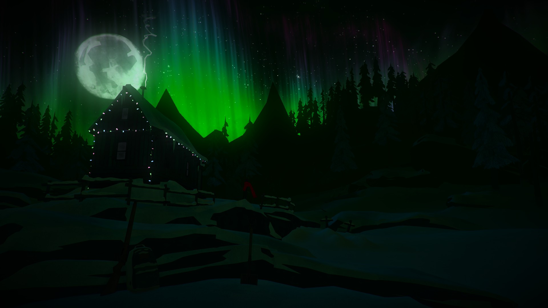 Aurora Night at the Cabin. The Long Dark HD Wallpaper