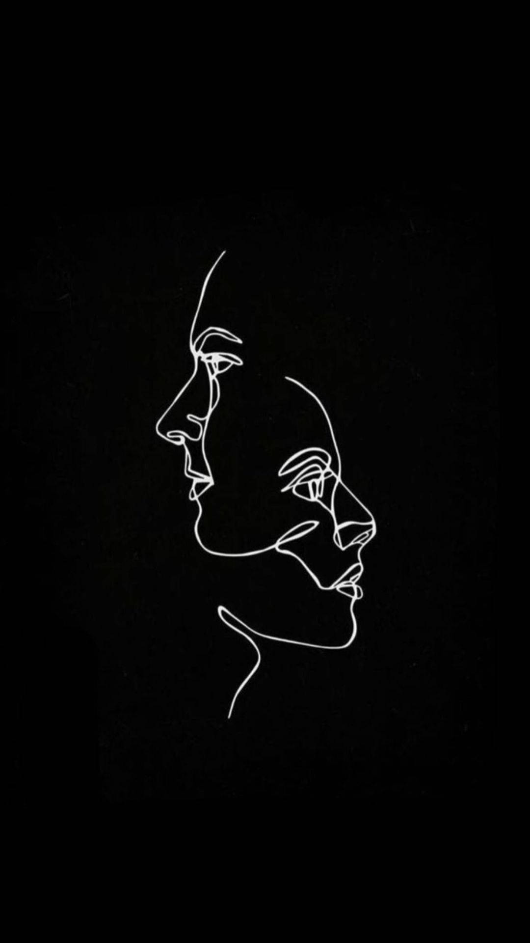 Download Aesthetic Convergence Fusion of Faces in Black and White Art Wallpaper