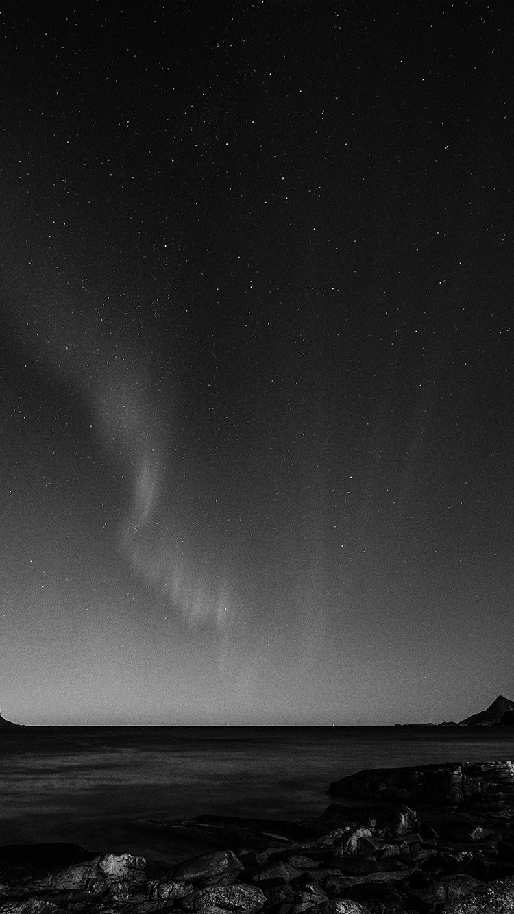 iPhone 6 wallpaper. aurora night sky star beautiful space sea dark bw