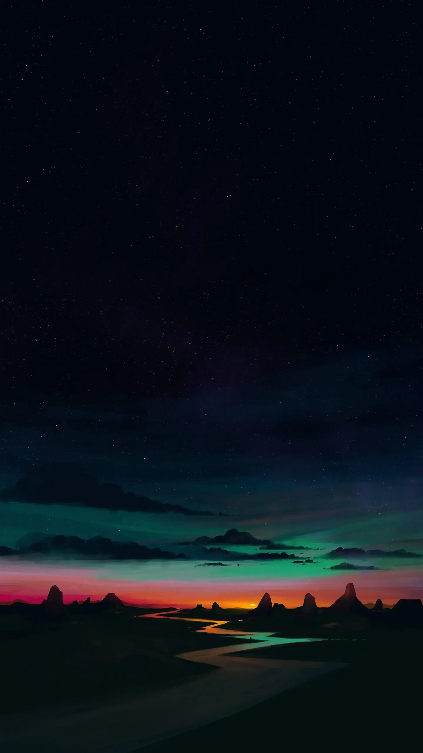Free HD Multi Color Aurora Borealis Style Wallpaper