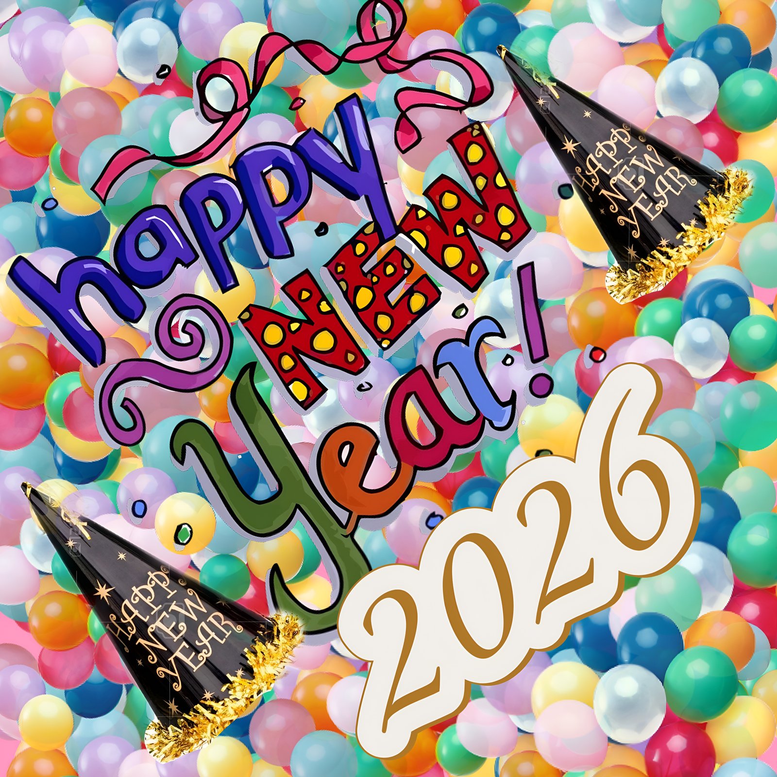 Happy New Year 2026 Festive Free 4K HD Wallpaper (5760x5760) New Year iPad Wallpaper