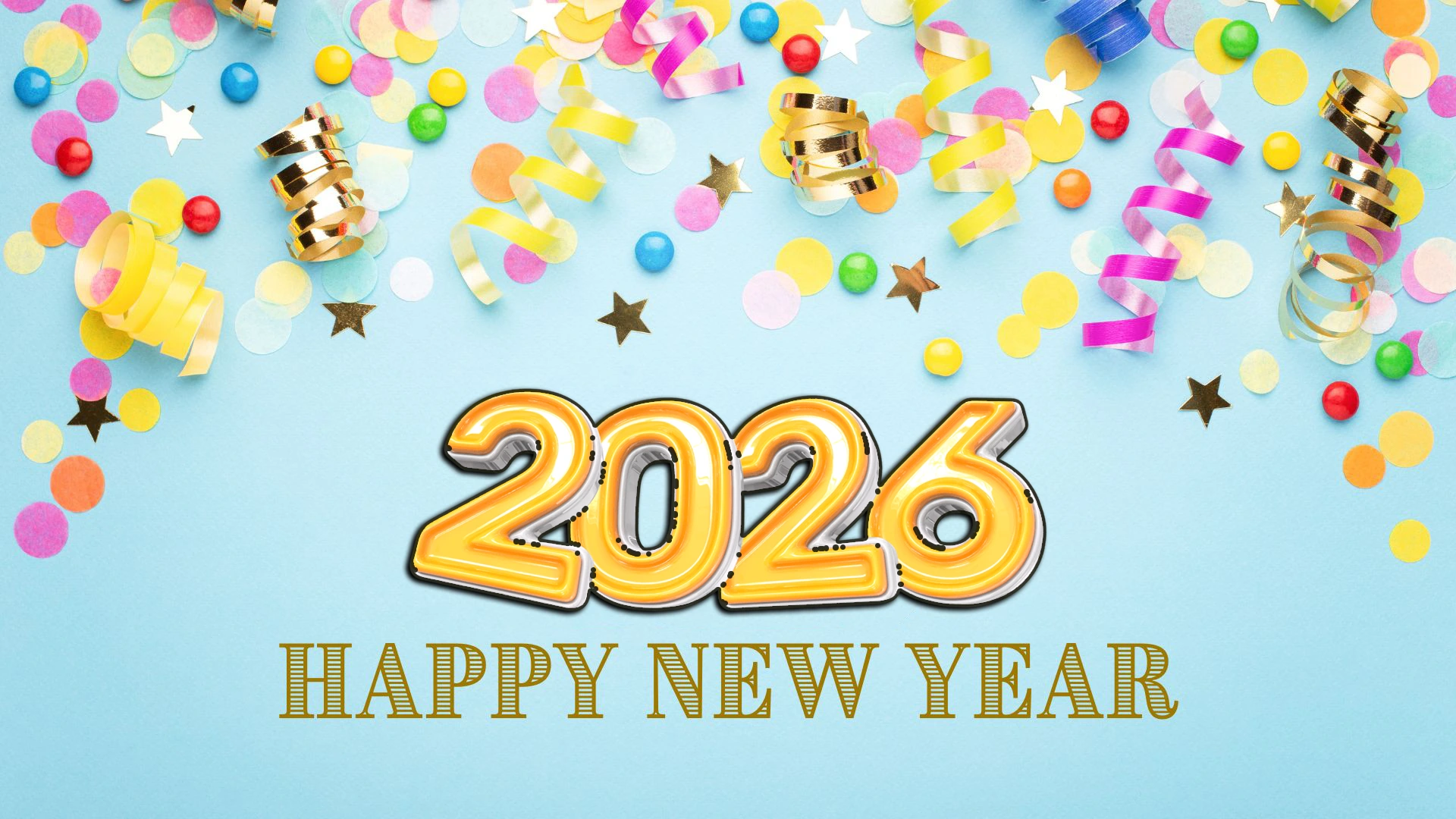 Happy New Year 2026 4k Ultra HD Wallpaper For Desktop PC [Beautiful BG Image]