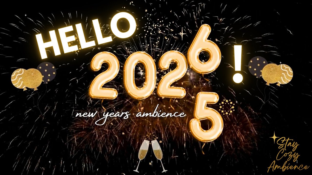 2026 New Year TV Frame Art ✨ Gold & Black Champagne Screensaver