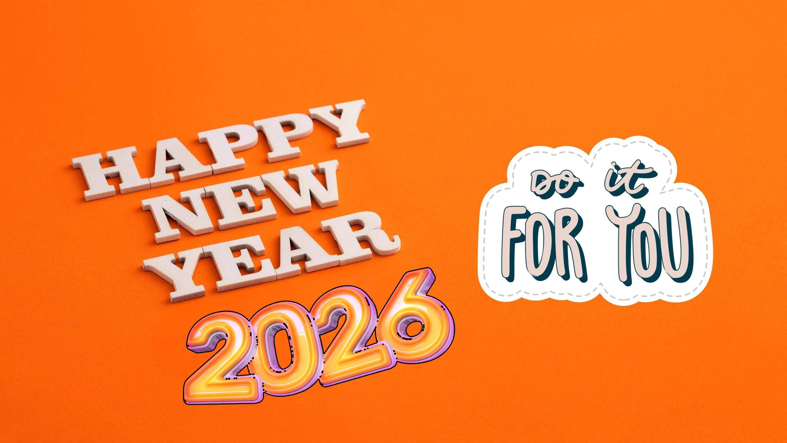 Happy New Year 2026 4k Ultra HD Wallpaper For Desktop PC [Beautiful BG Image]