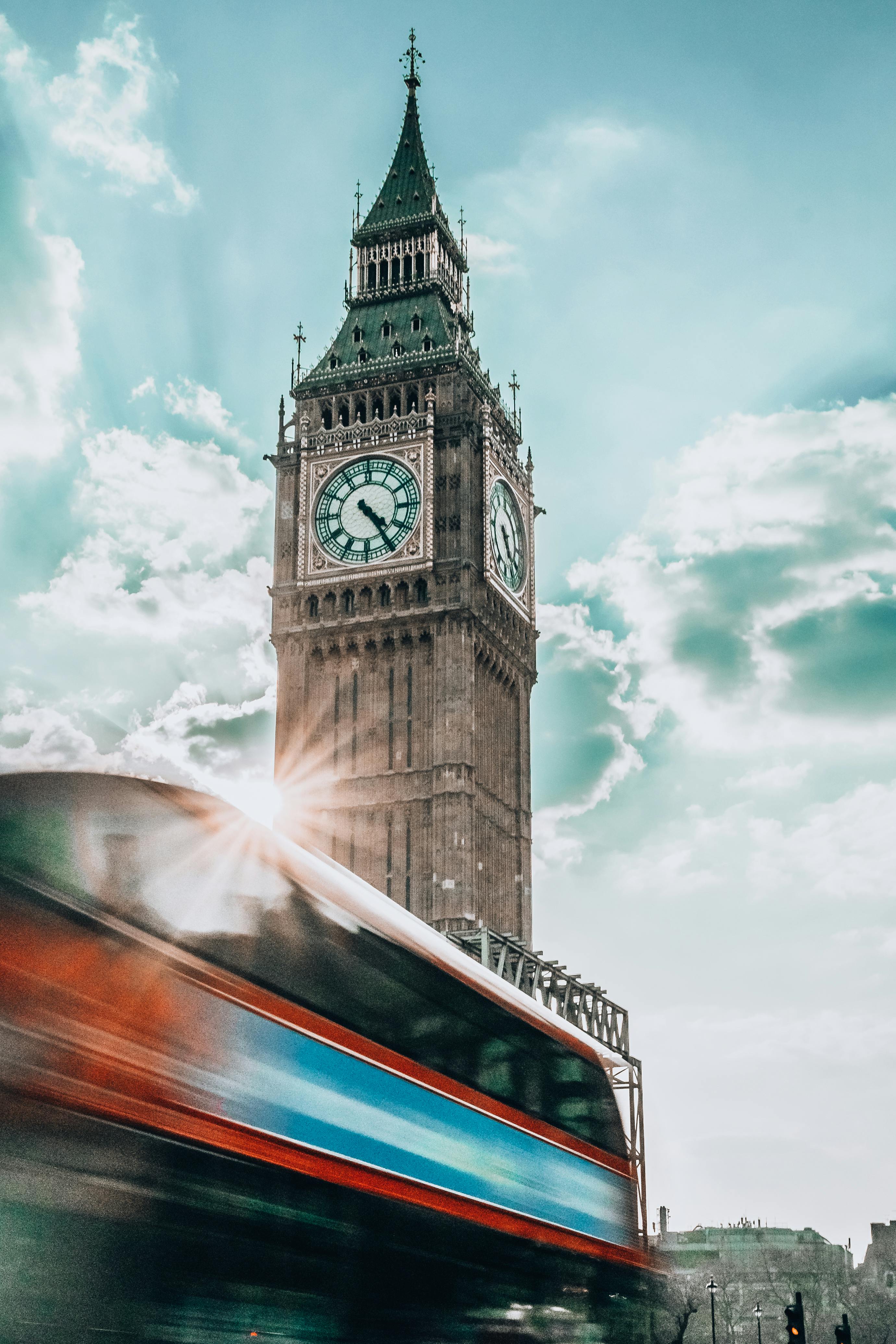 Big Ben Clock on Busy City Street · Free