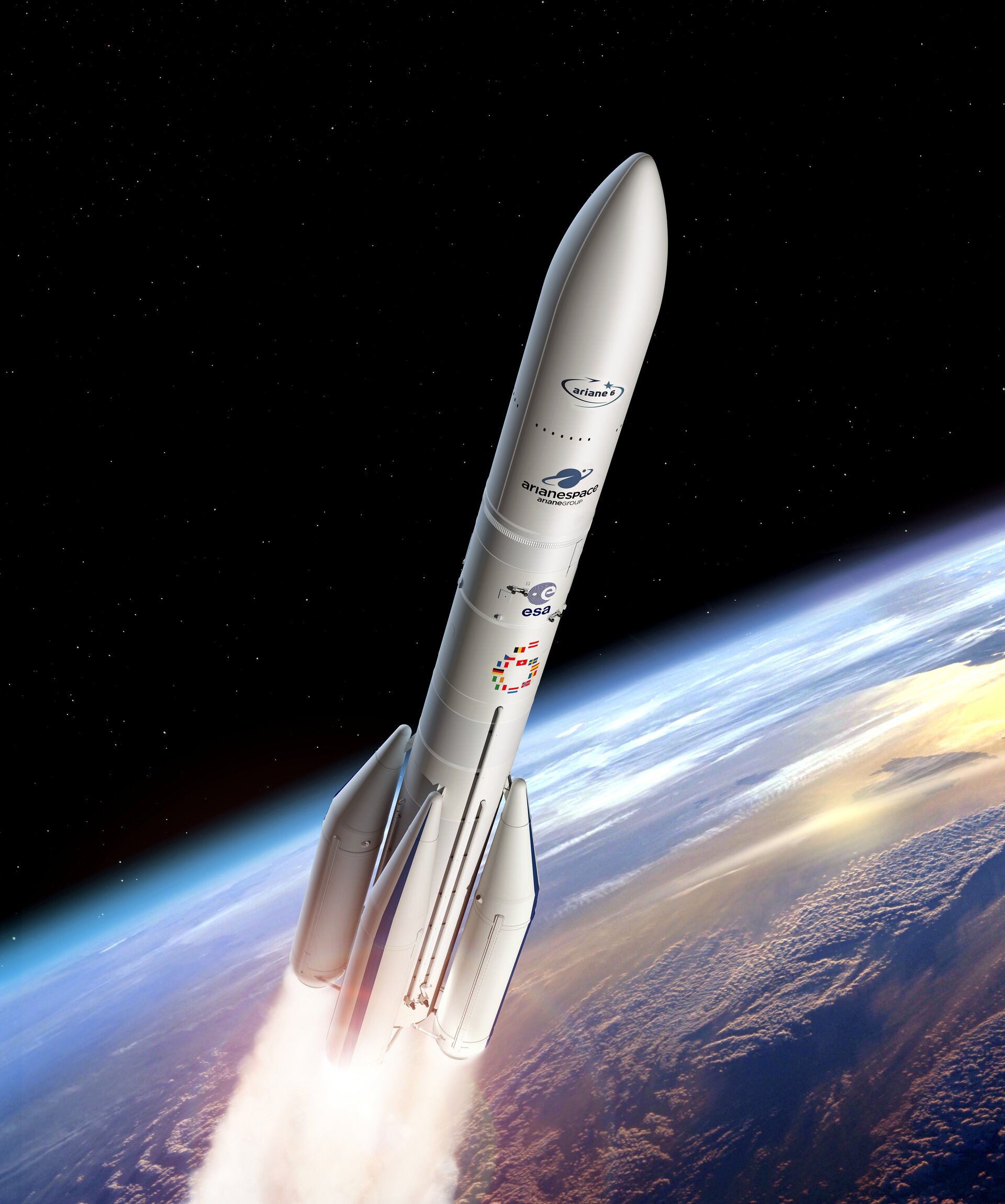 ESA's view of the configuration of Ariane 6 using four boosters (A64)