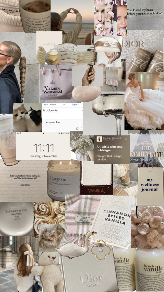 vanilla girl aesthetic collage phone wallpaper. Aesthetic collage, Pretty wallpaper, Sweet life
