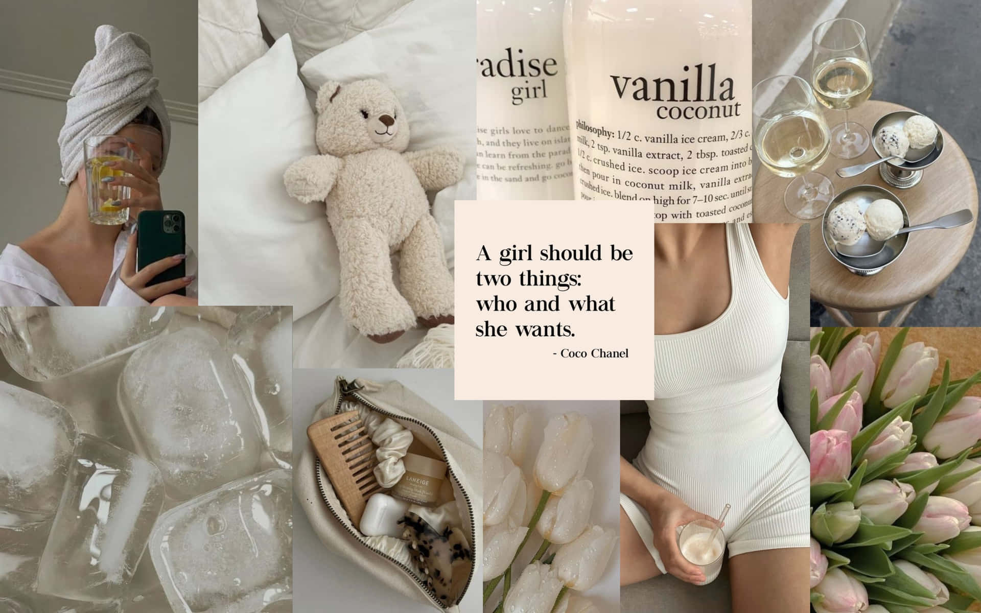 Download Vanilla Girl Aesthetic Collage Wallpaper