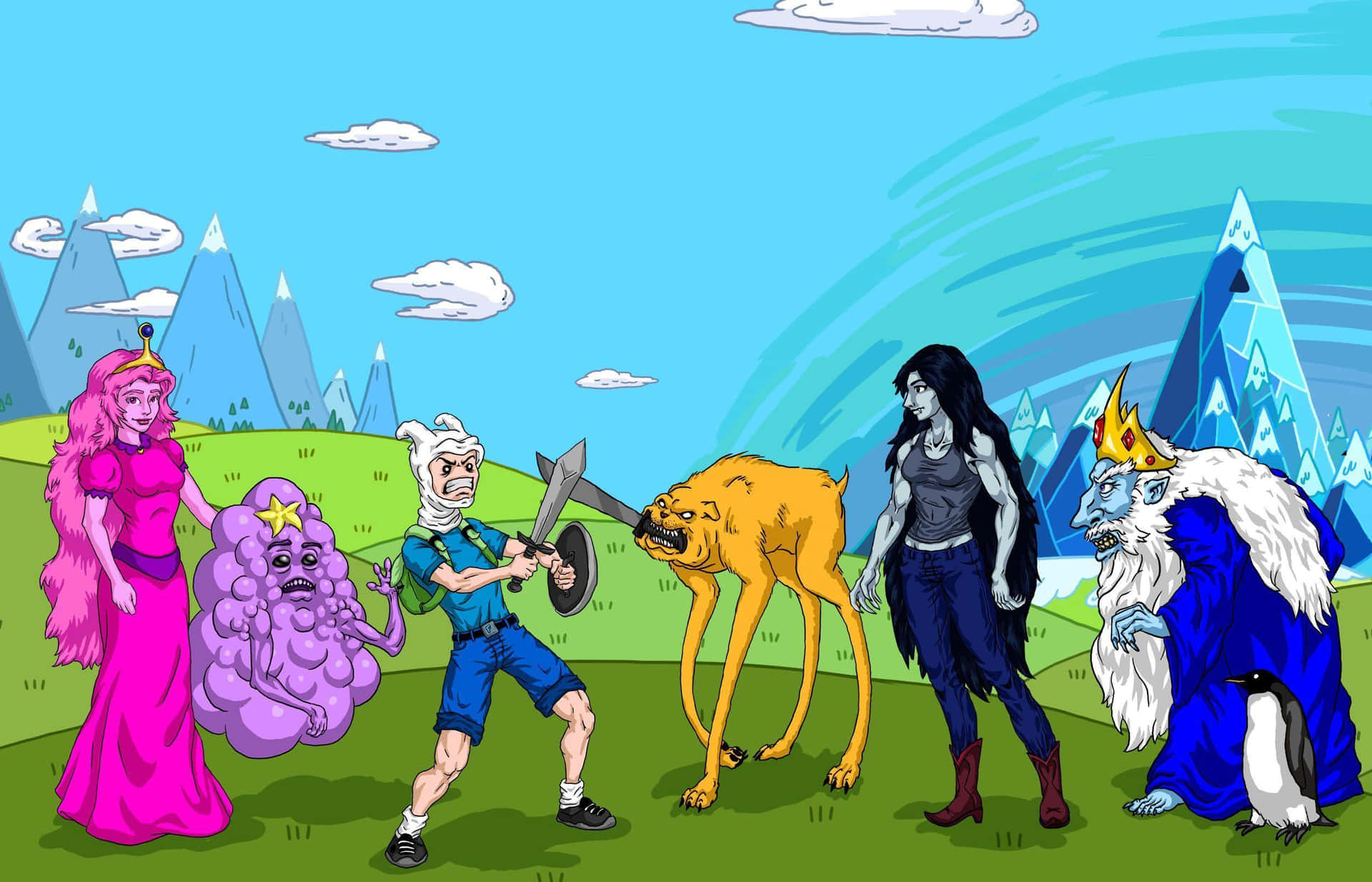 Download Immerse Yourself in the Landscape of Adventure Time Wallpaper