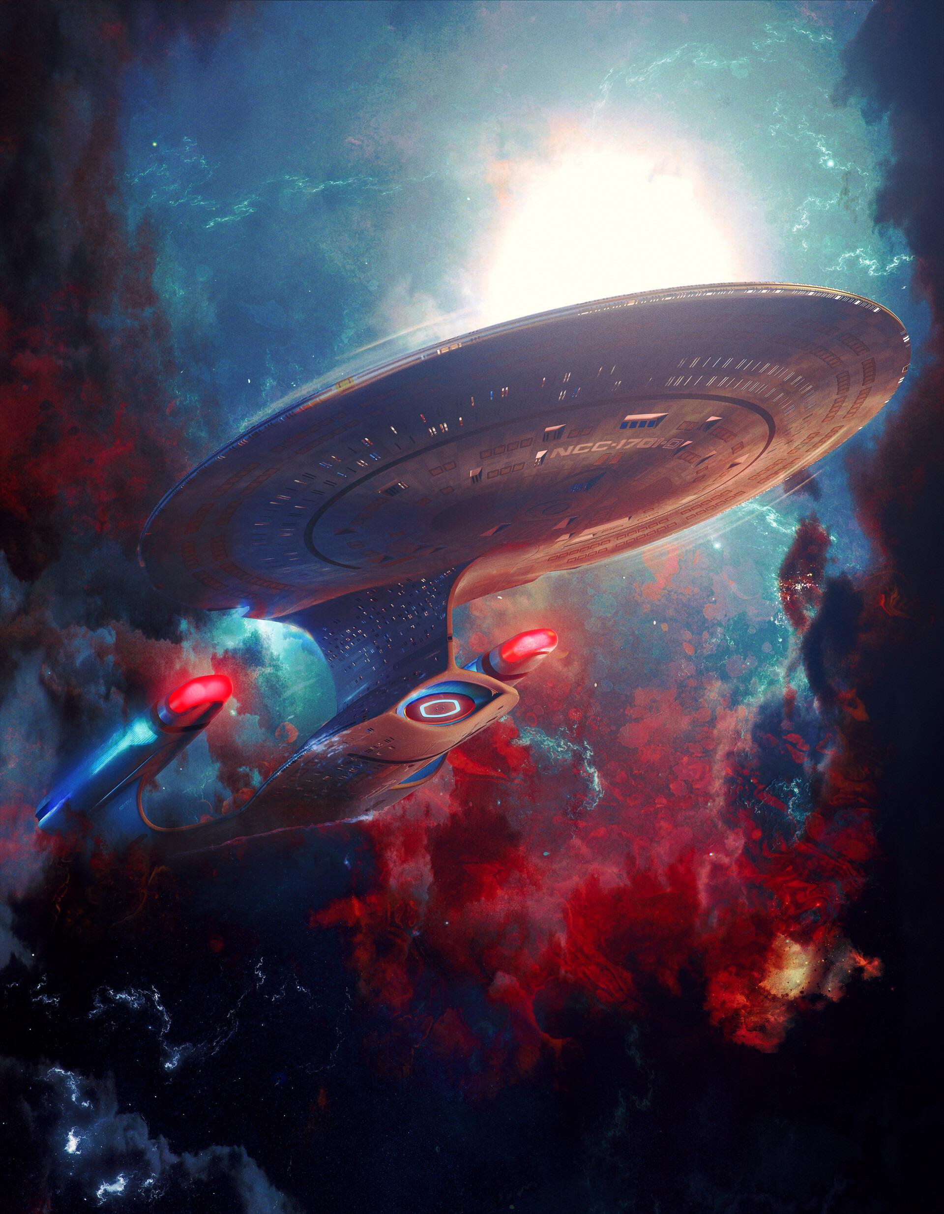 USS Enterprise (NCC 1701 D) Artwork By Angelos Karderinis
