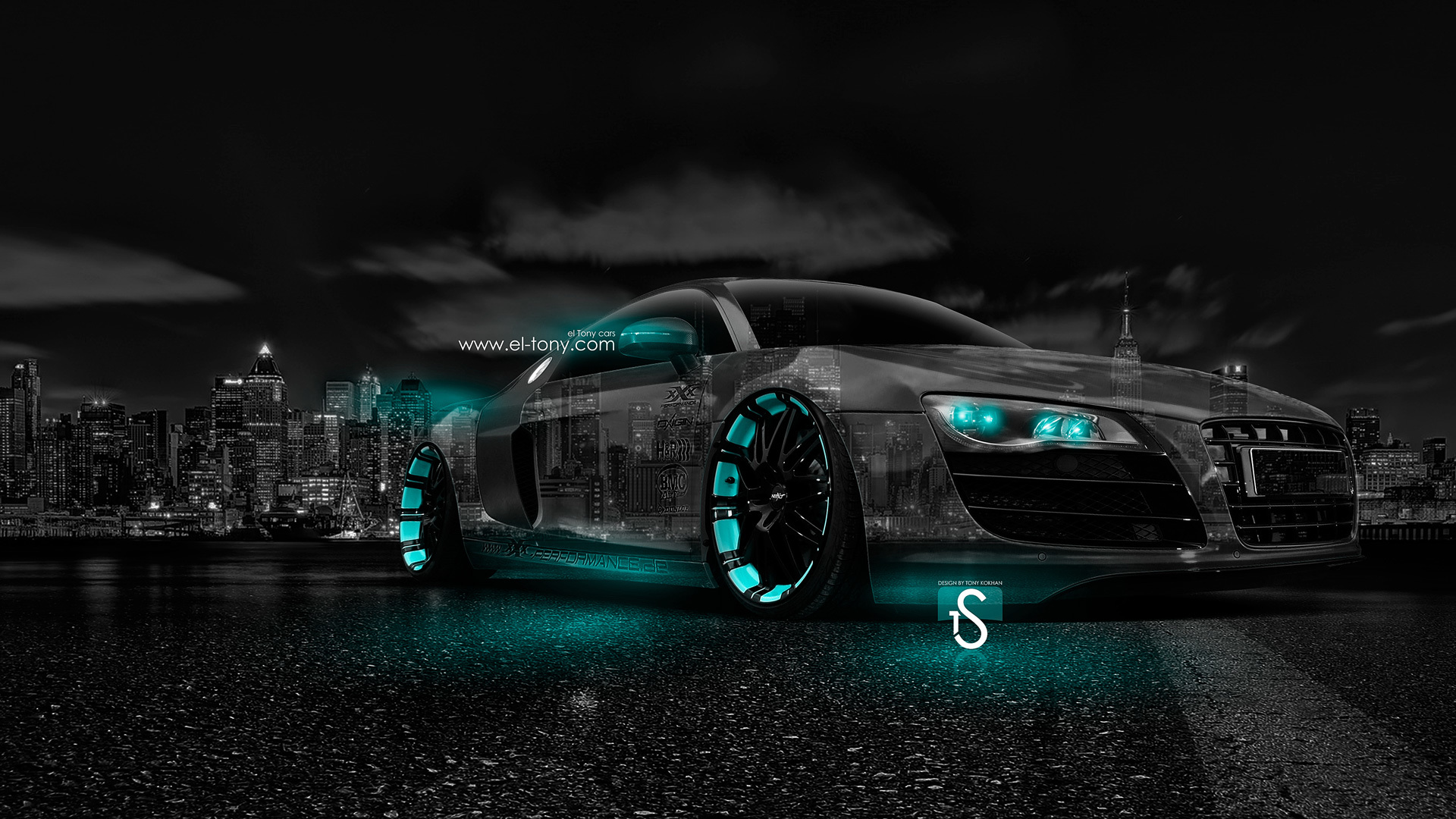 Wallpaper night, city, the city, transparent, Audi, Audi, Wallpaper, photohop for mobile and desktop, section audi, resolution 1920x1080