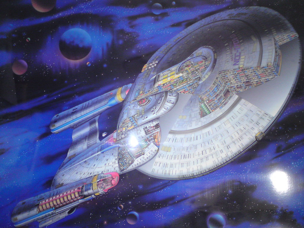 USS Enterprise NCC 1701 D Cutaway Poster Flying Through S
