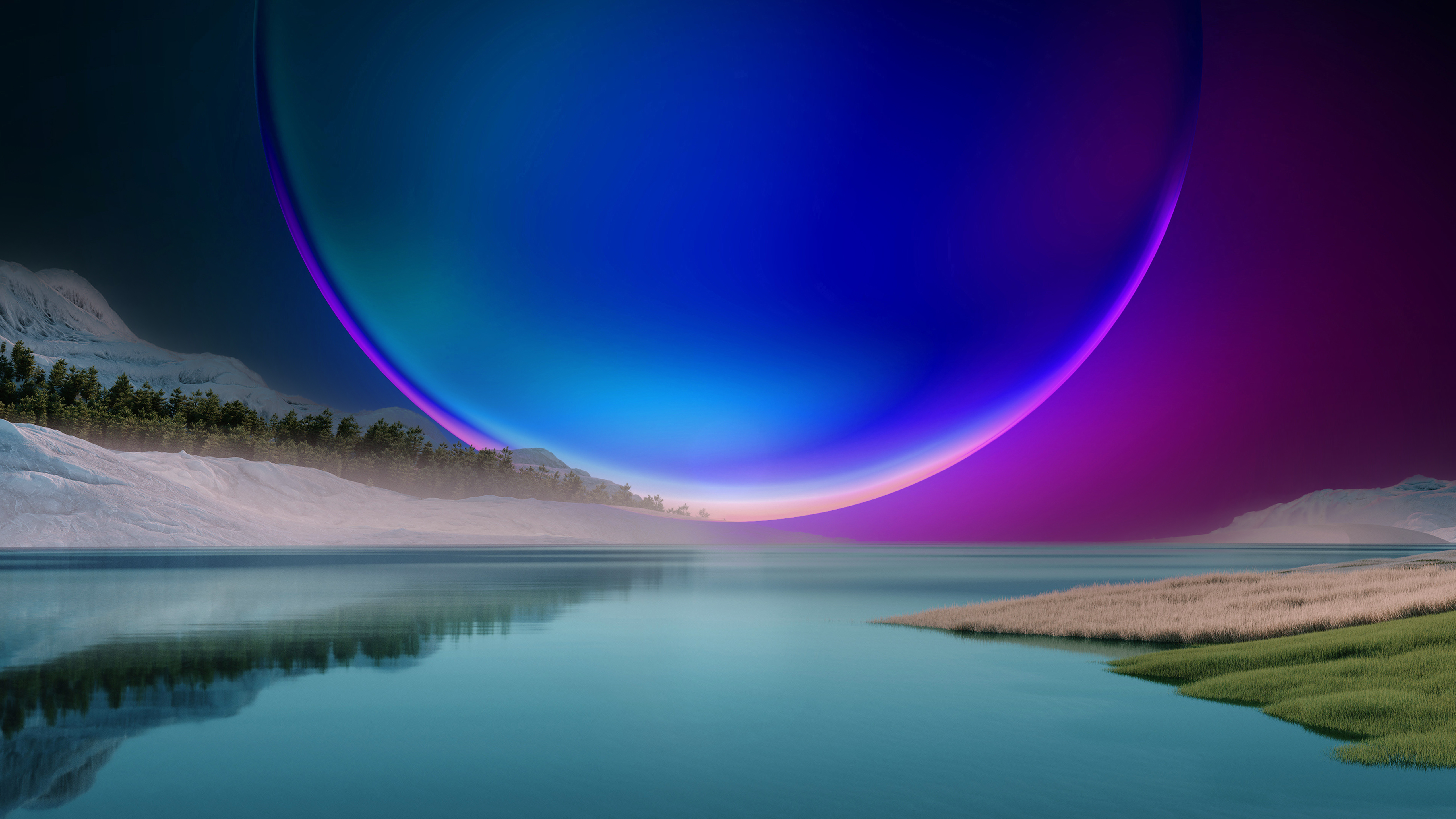 Landscape River Sun Windows 11 Reflection 4K 5K HD Windows 11 Wallpaper