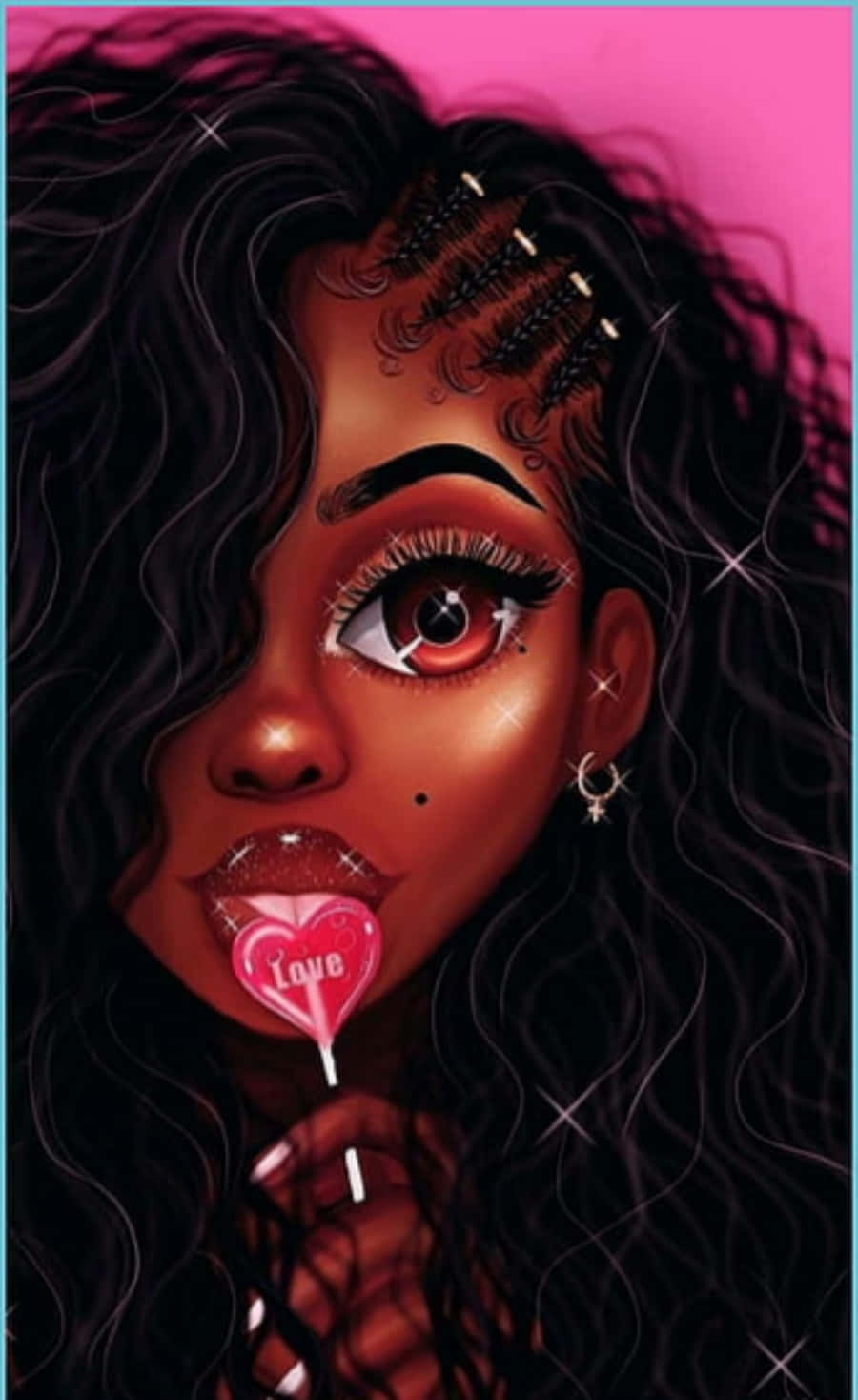 Download A Black Girl With Long Hair And A Lollipop