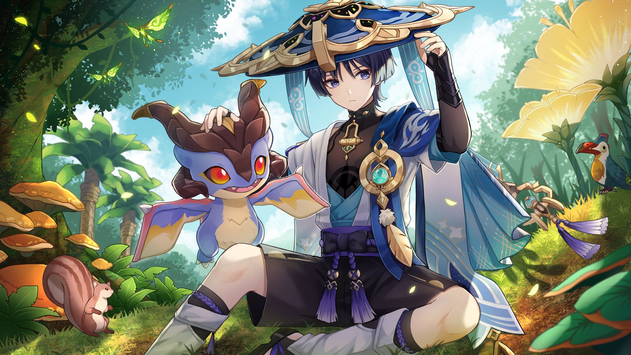 Official Art Wanderer and Durin! Genshin Impact