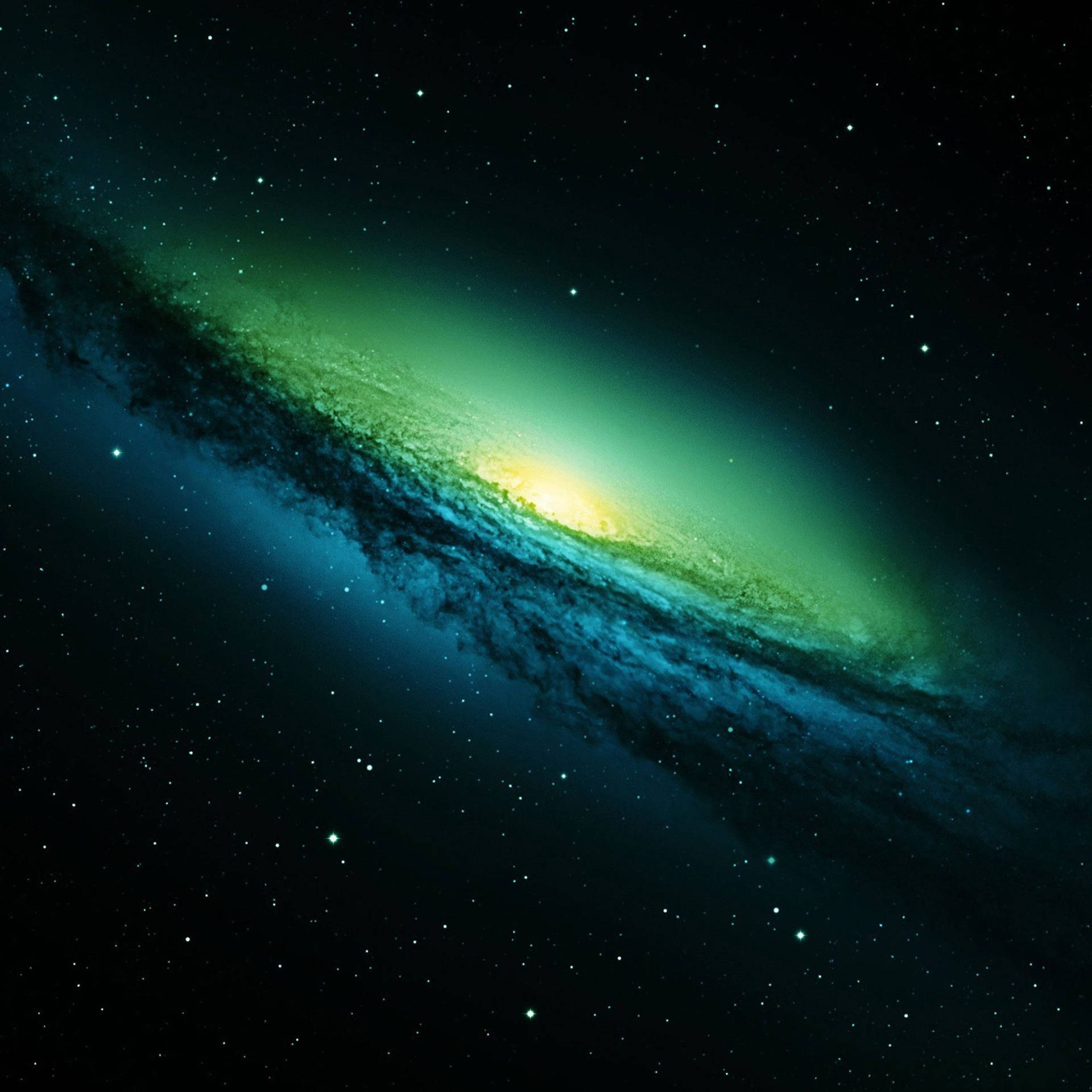 Download Galaxy Glowing Green On Free iPad Wallpaper
