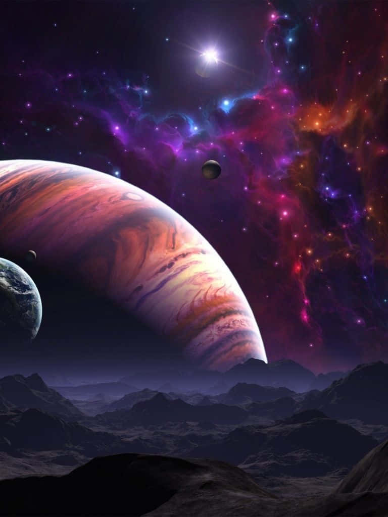 Download Planets And The Galaxy Awesome iPad Wallpaper