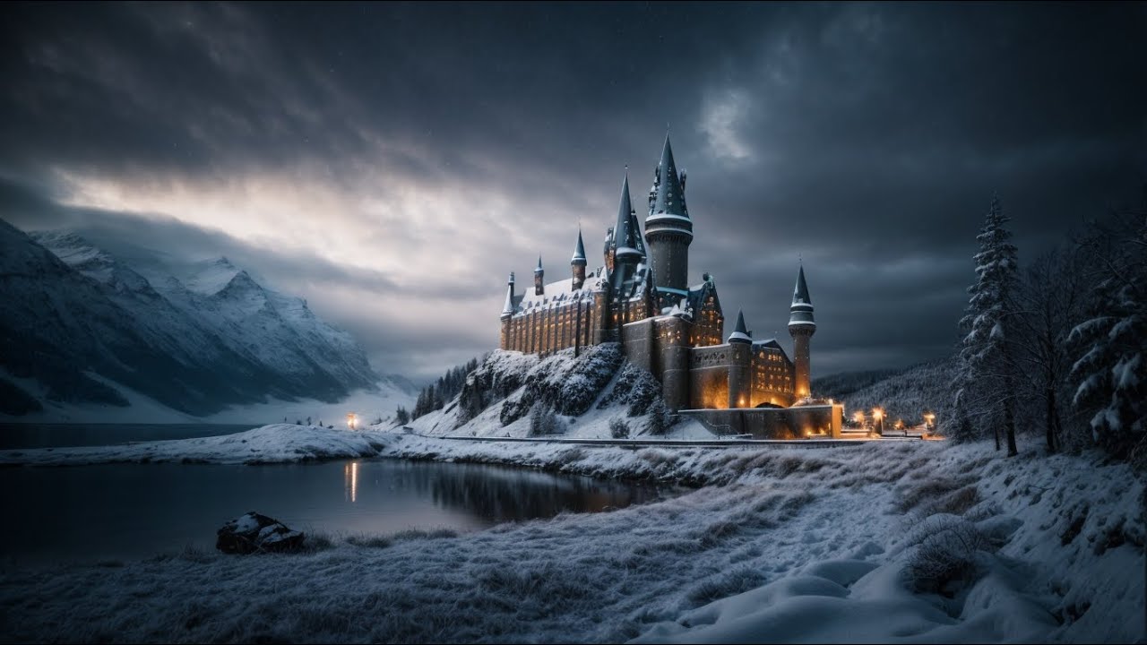 Winter at Hogwarts Inspired by Harry Potter Ambience & Music, Relaxing Christmas Music ⛄