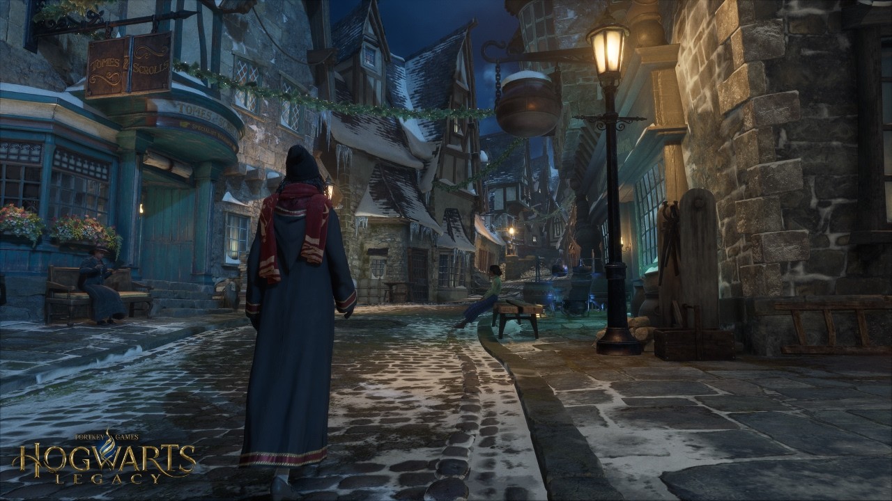 [4K Relaxing Winter Walk to Hogsmeade From Gryffindor Common Room. Hogwarts Legacy Ambience