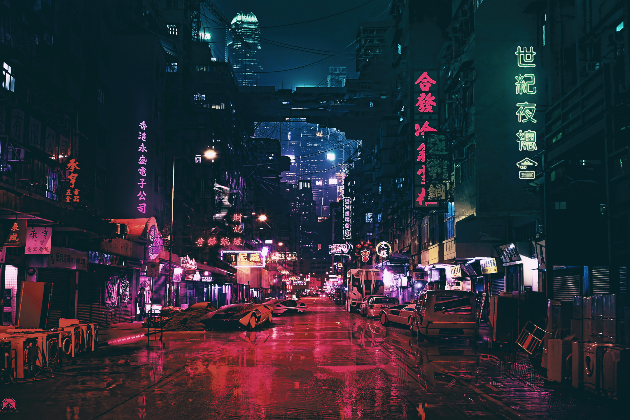 Phone wallpaper: Ghost In The Shell, Cyberpunk, Futuristic City, Ghost In The Shell, Anime, Night 1135728