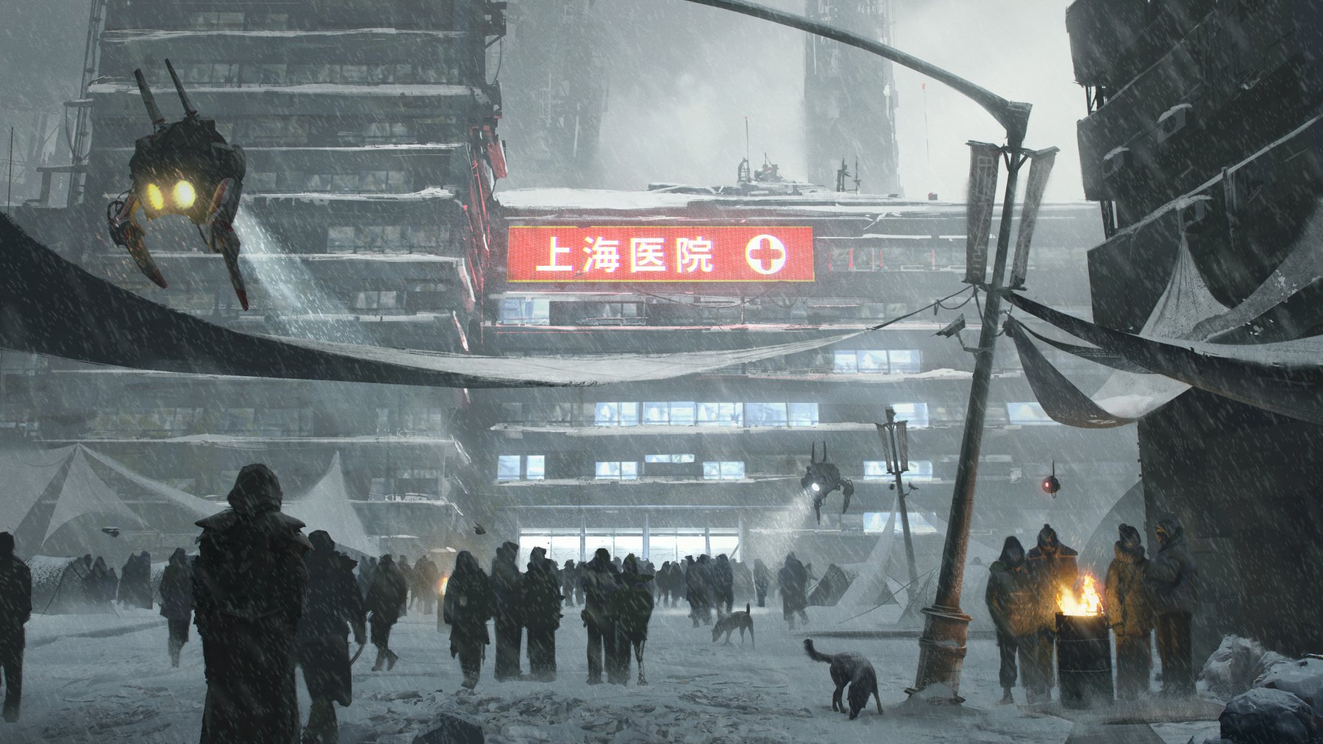 Cyberpunk Winter Wonderland Ultra HD Wallpaper