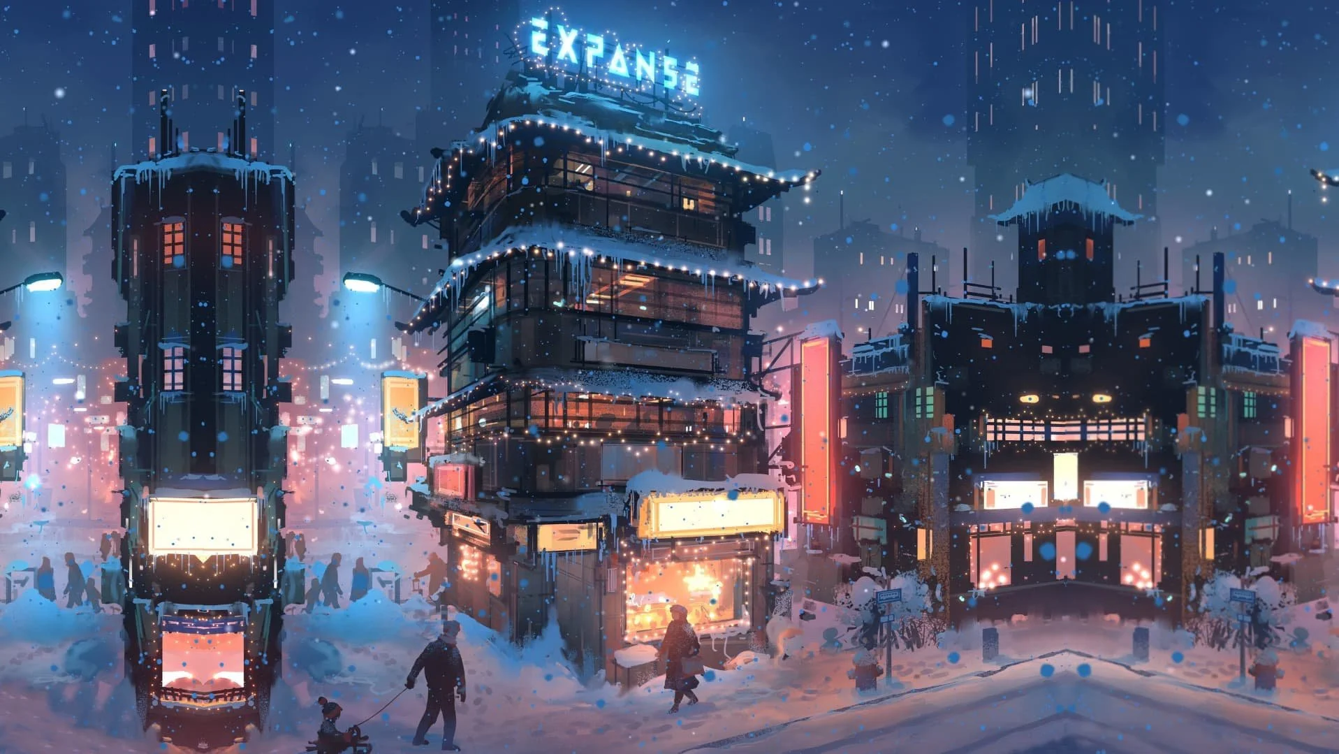 Cyberpunk Winter City