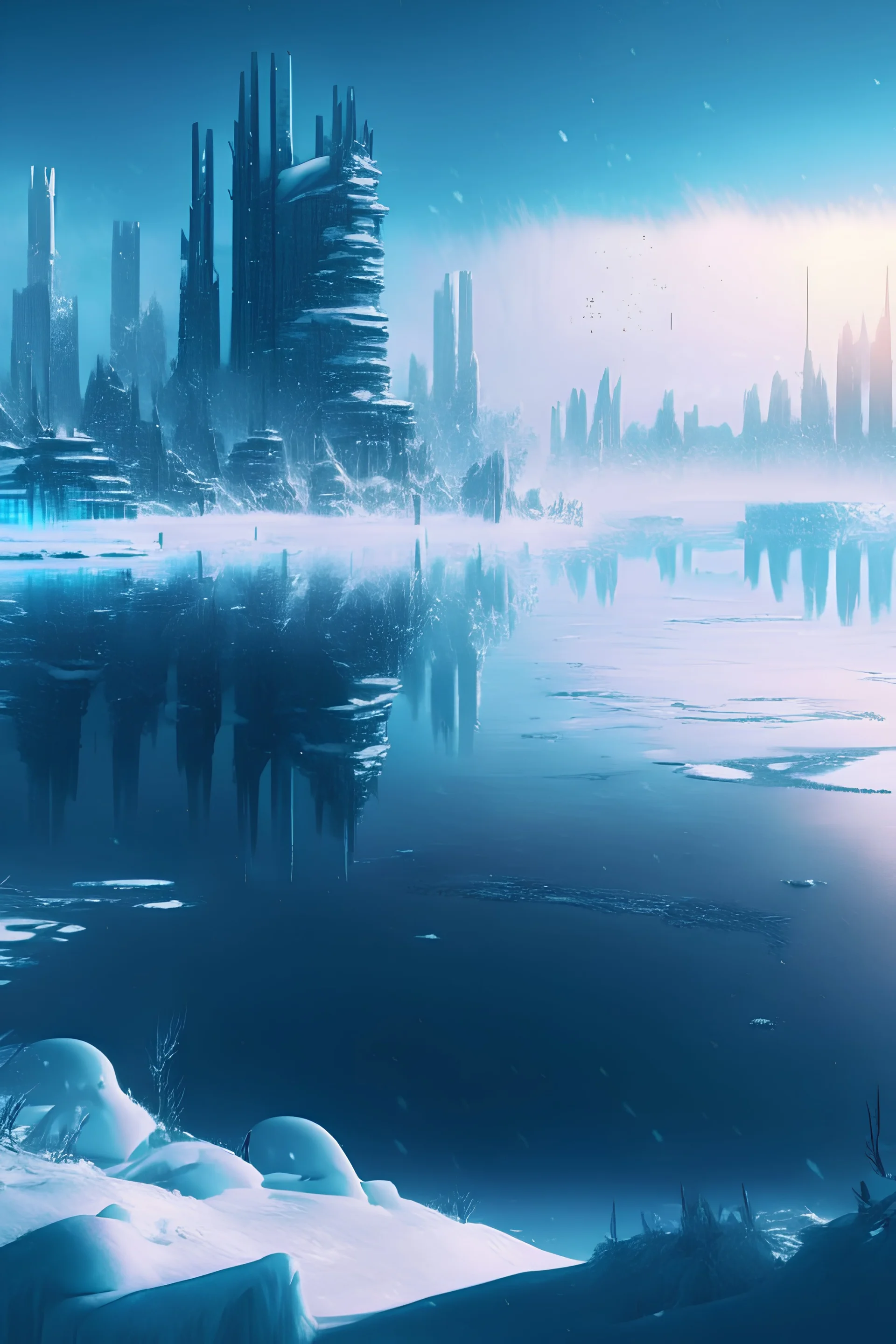 winter, fluffy snow, beautiful, froze