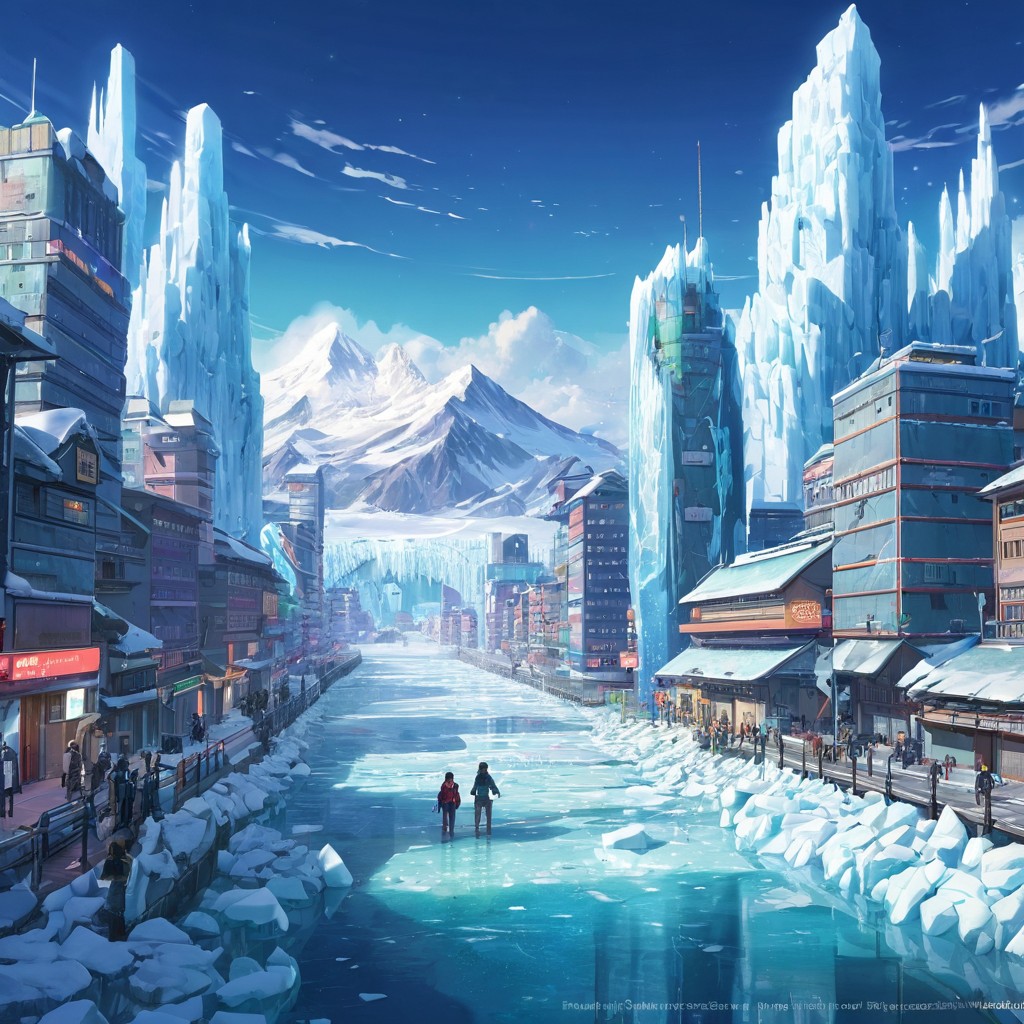 ice and snow futuristic advanced sci fi city of extraterrestrial civilization Prompts. Stable Diffusion Online