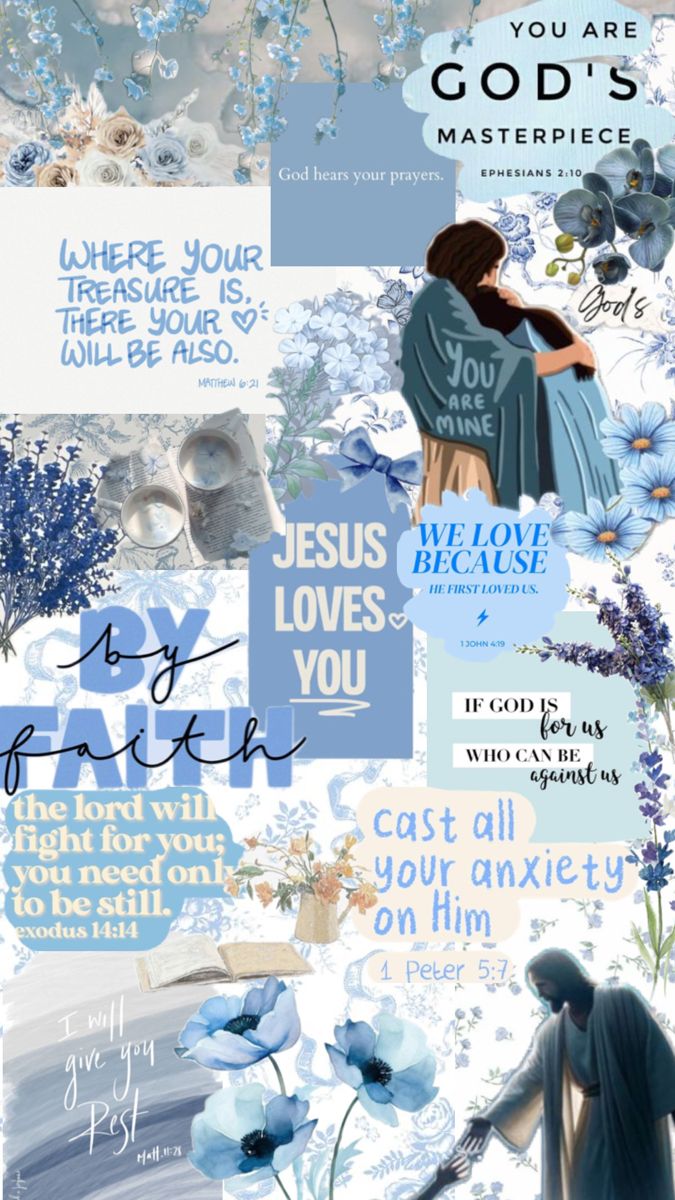 Bible Blue Aesthetic Collage