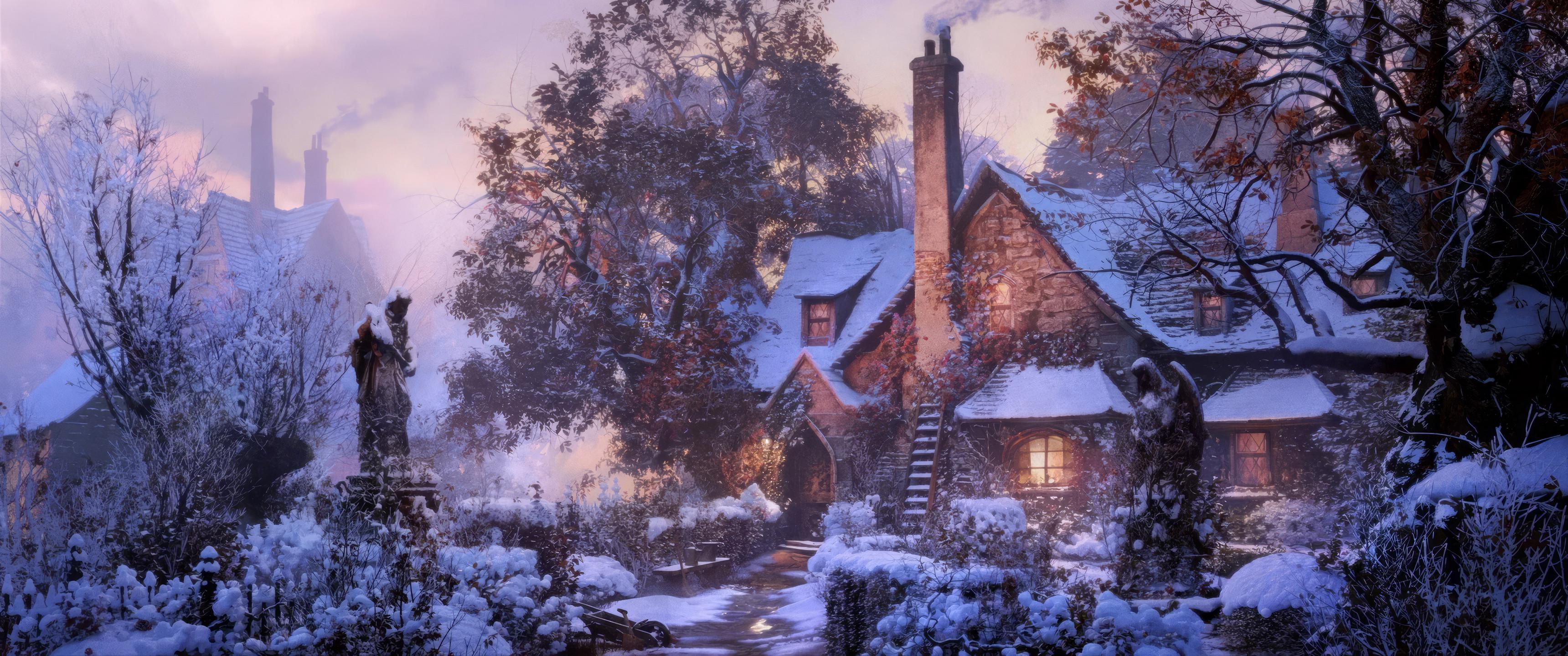 Winter Scene by Yura Gvozdenko [3440x1440]