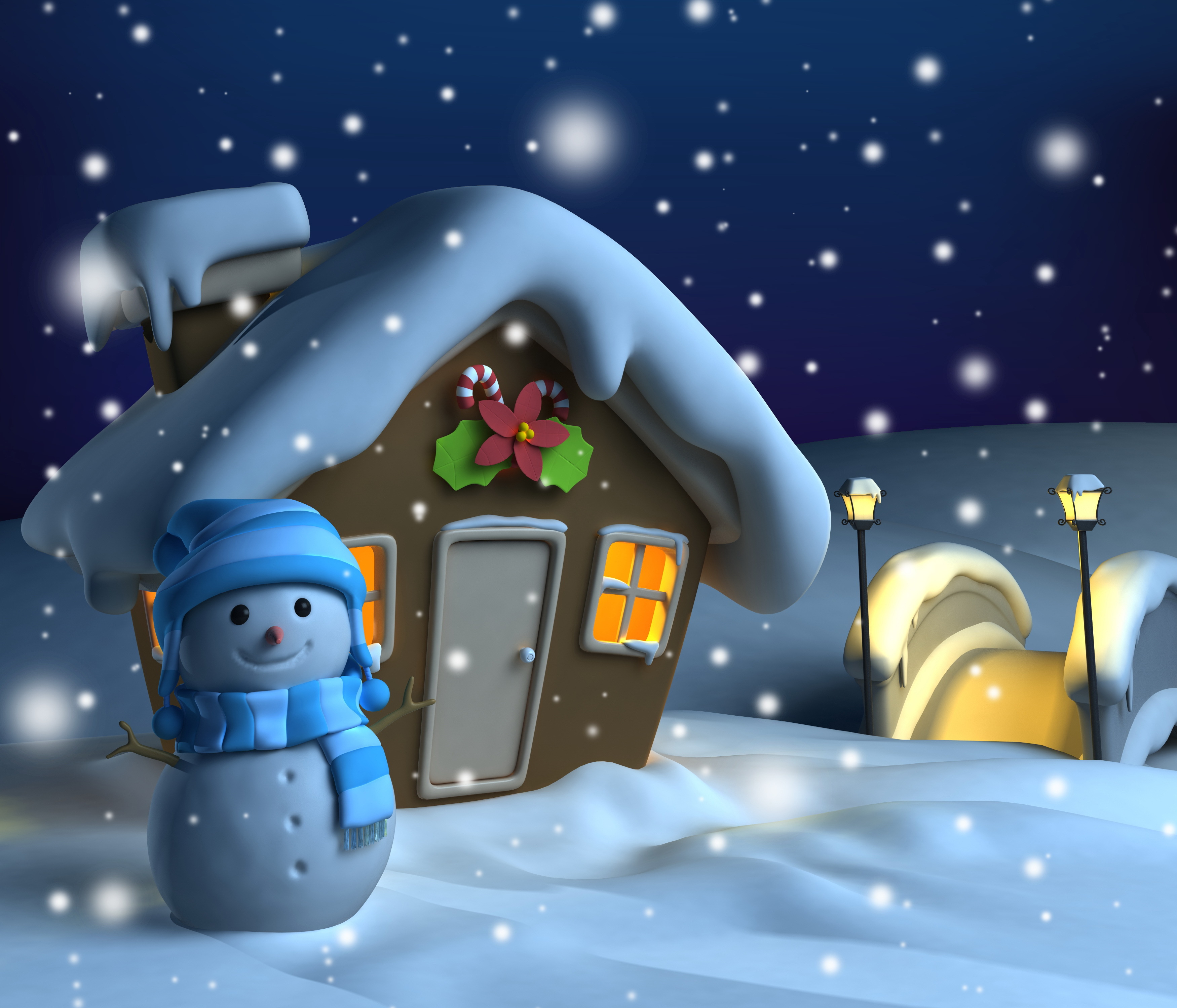 Wallpaper winter, snow, snowman, Christmas, winter, snow, New Year, cute for mobile and desktop, section новый год, resolution 3500x3000