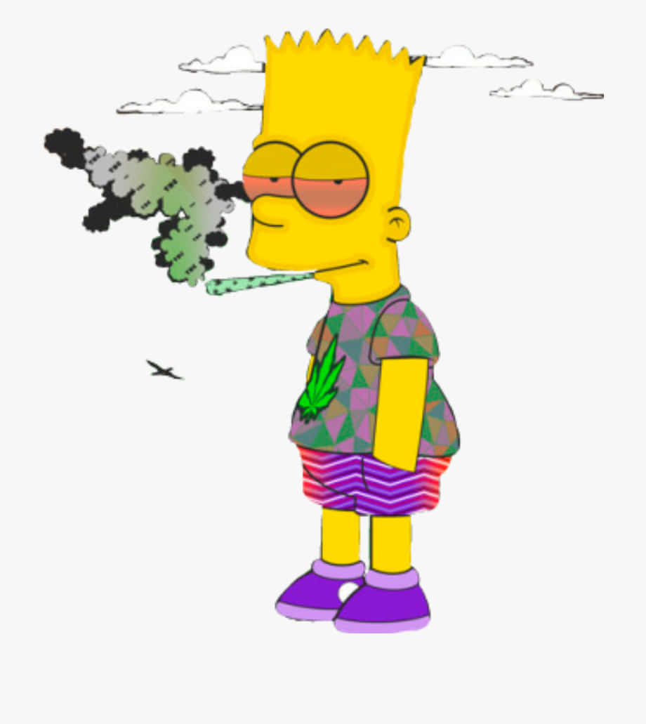 Download Bart Simpson Enjoying A Well Earned Rest With A Pun Tastic Play On Words. Wallpaper