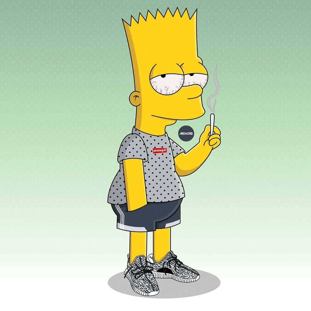 Download Cool Smoking Bart Simpson Supreme Wallpaper