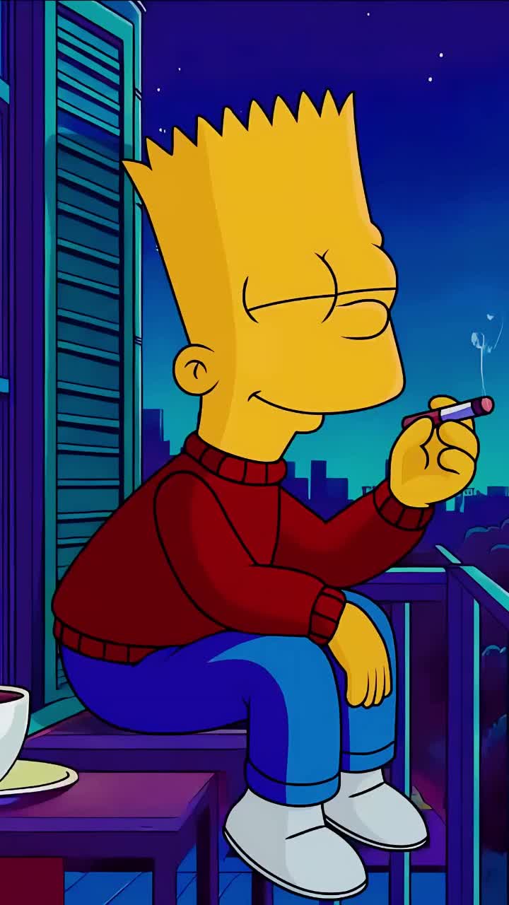 Lofi Bart Smoke Live Wallpaper