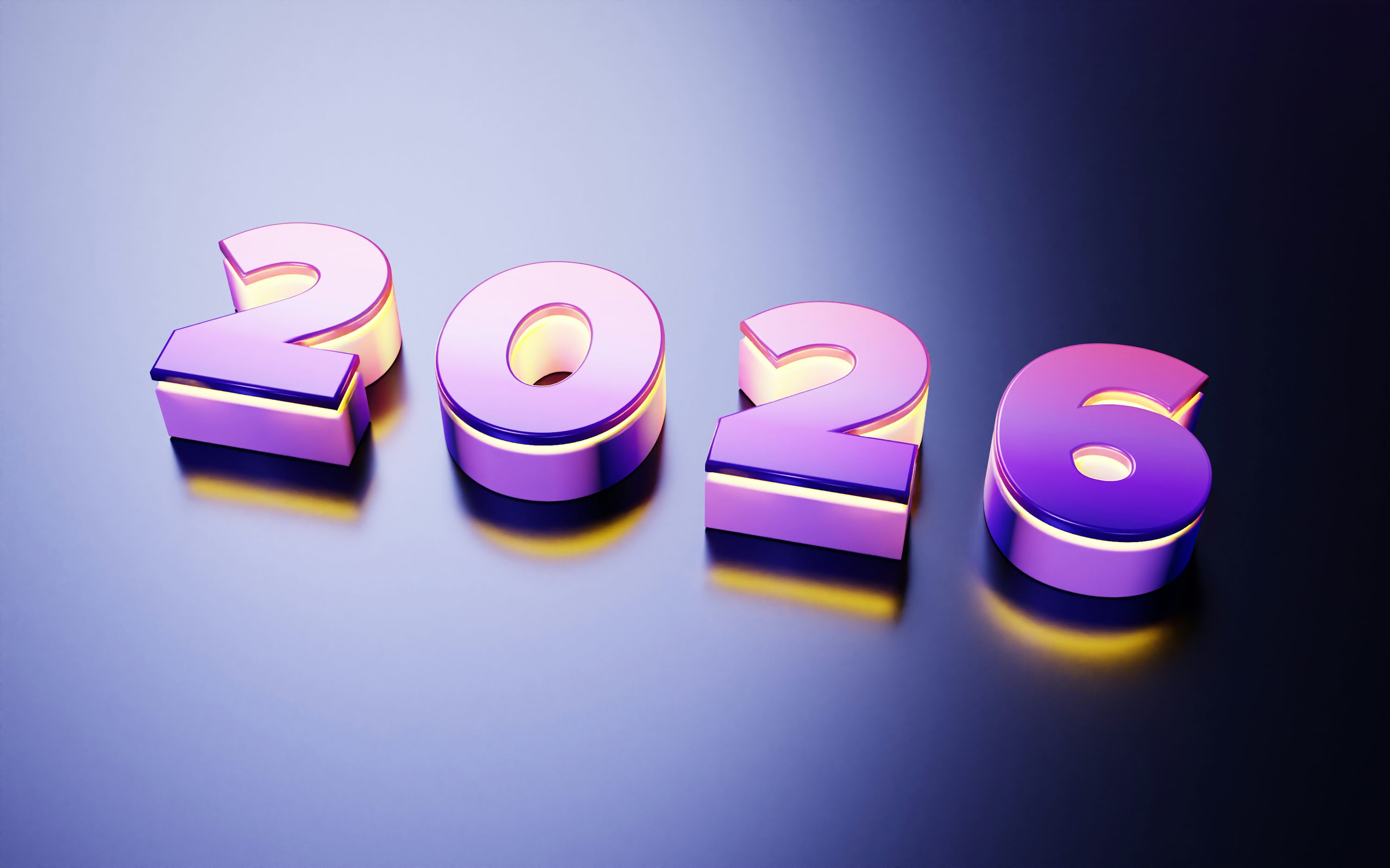The year 2026 in metallic numbers photo