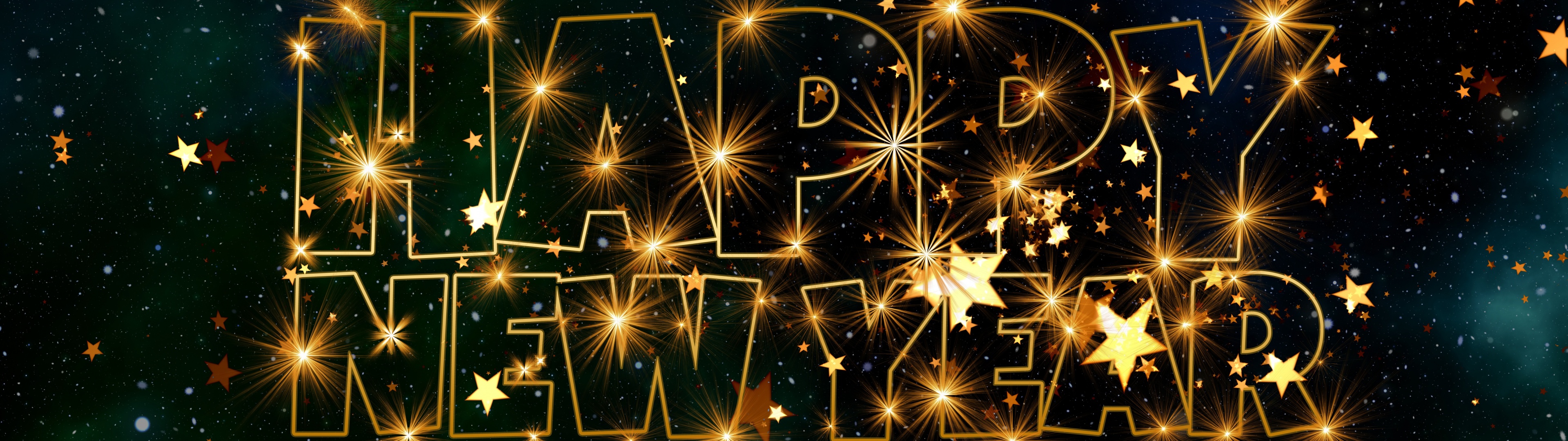 Happy New Year Wallpaper 4K, Stars, Girly background, 5K
